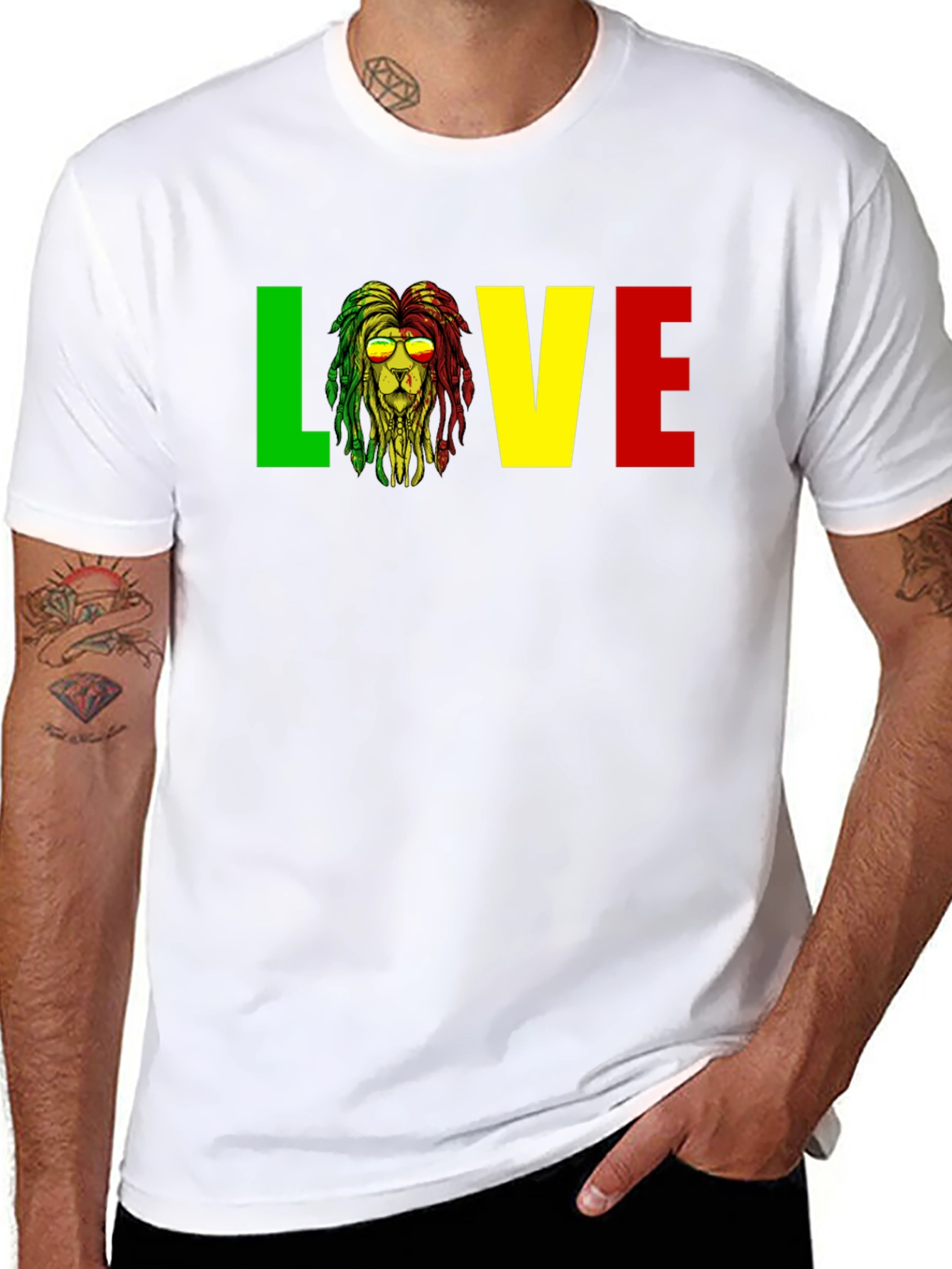 Rasta Lion Love T-Shirt Reggae Music Tee