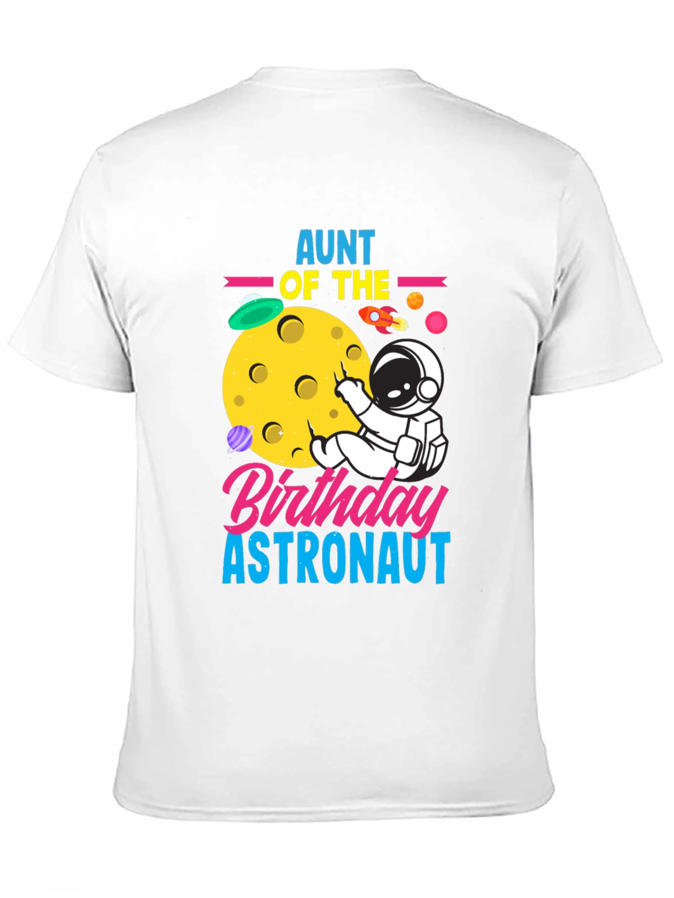 Aunt of the Birthday Astronaut Black T-Shirt