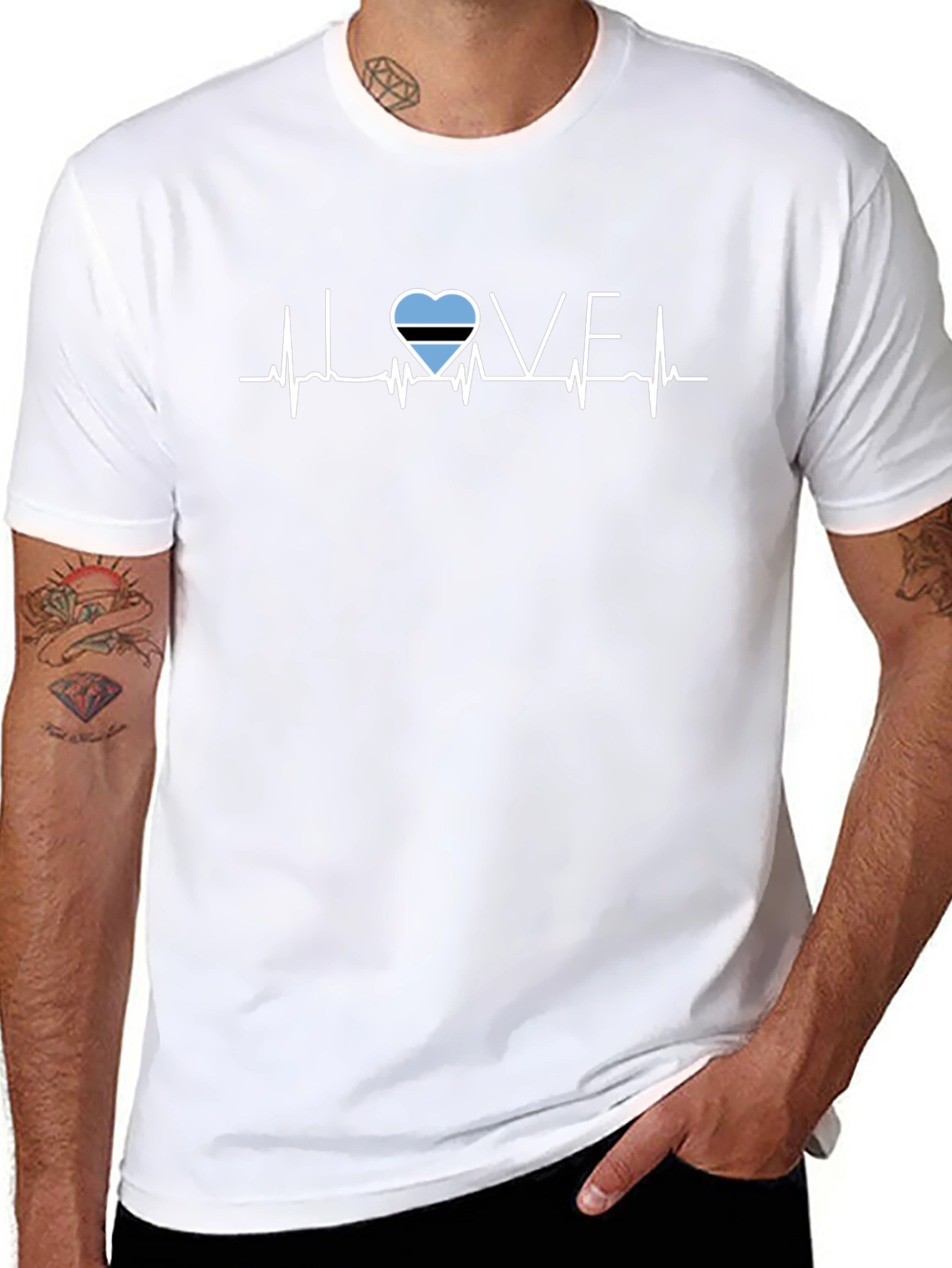 Botswana Love Heartbeat Graphic T-Shirt
