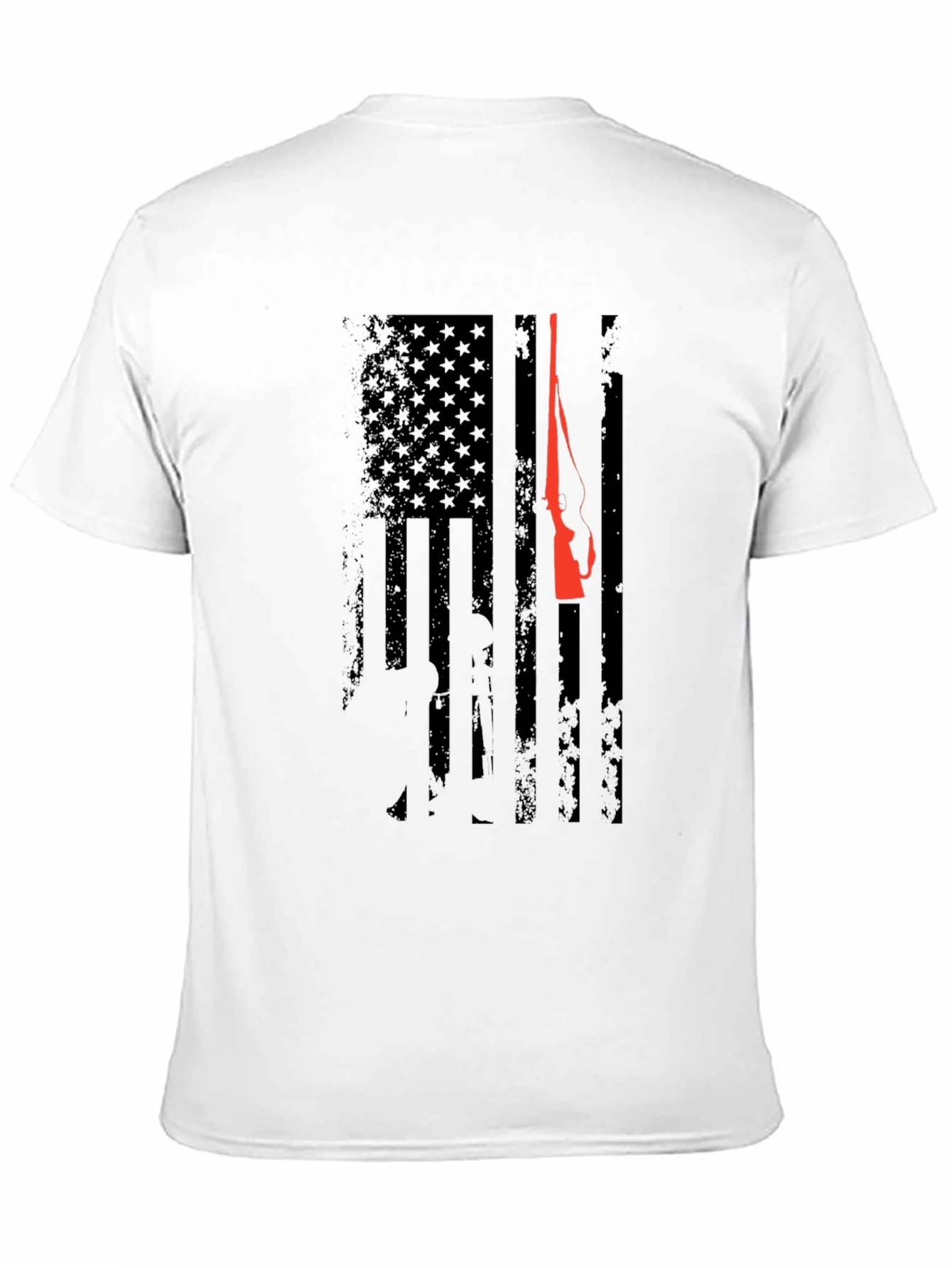 Patriotic Hunting Rifle American Flag Graphic T-Shirt