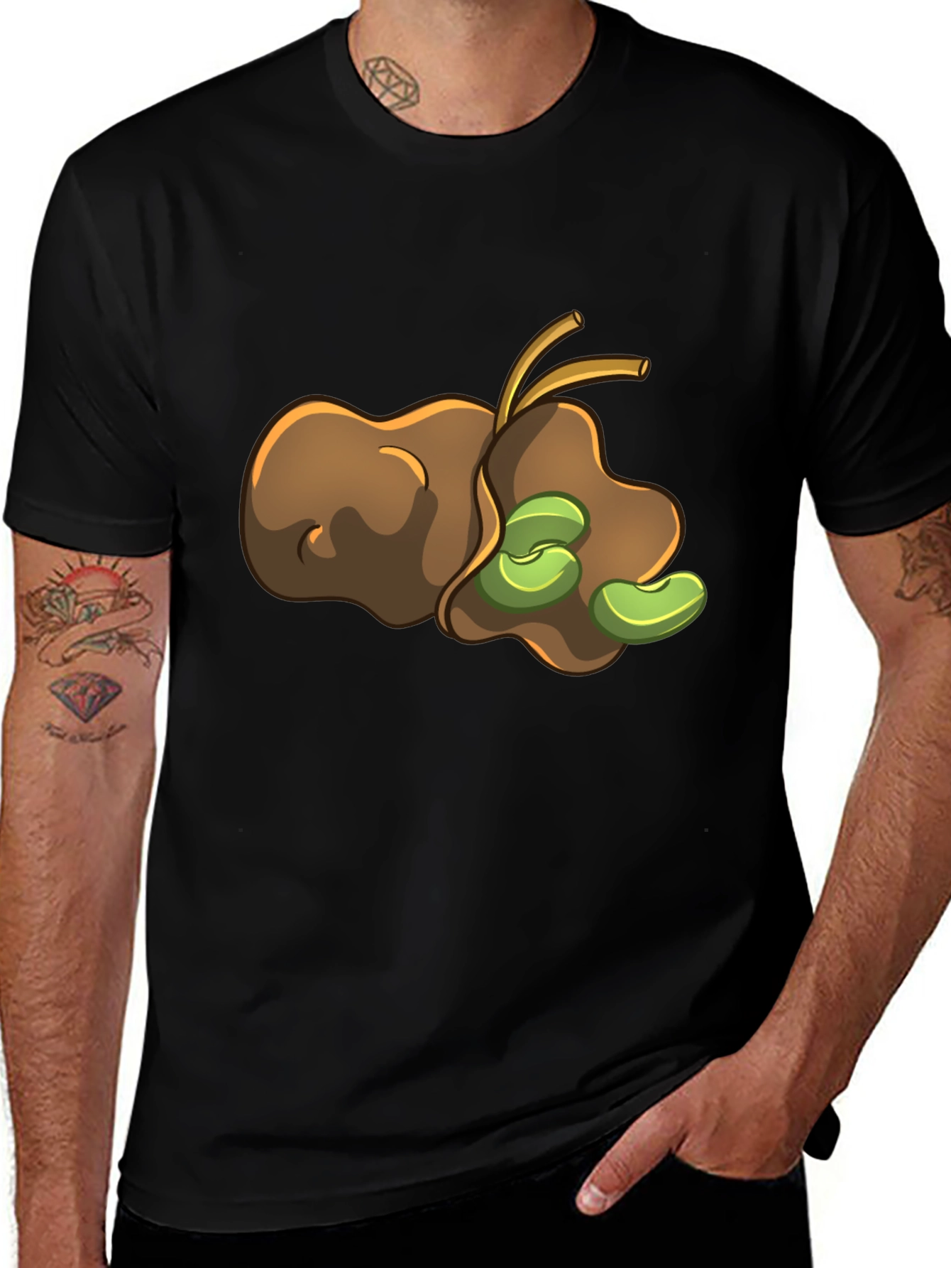 Bean Pod Graphic Tee - Unique Cartoon Design
