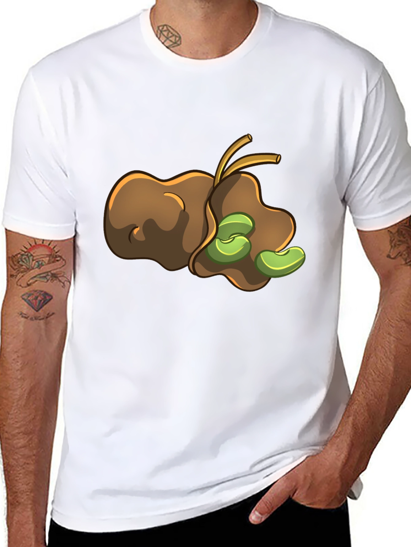 Bean Pod Graphic Tee - Unique Cartoon Design