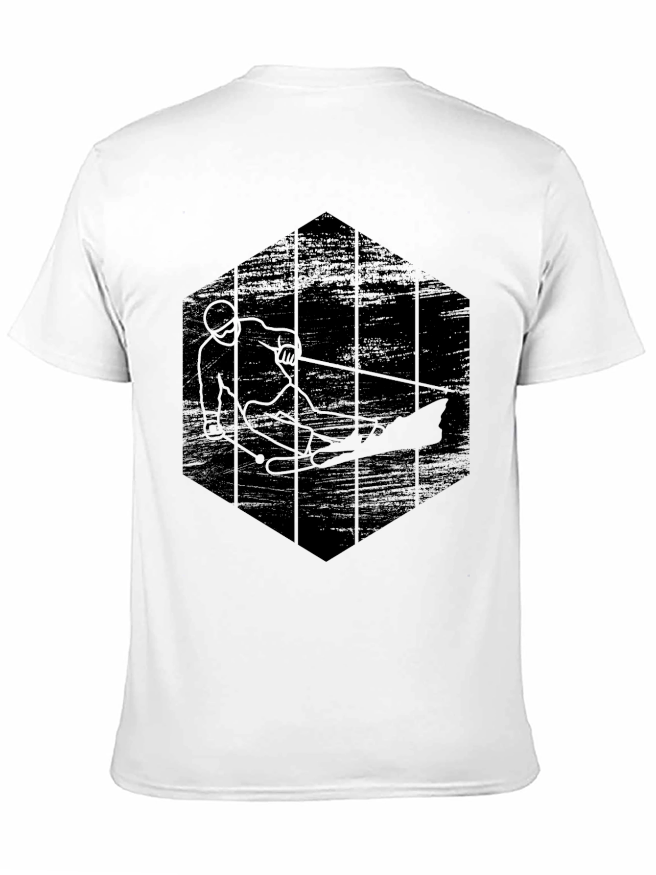 Mens Black Water Skiing Graphic T-Shirt