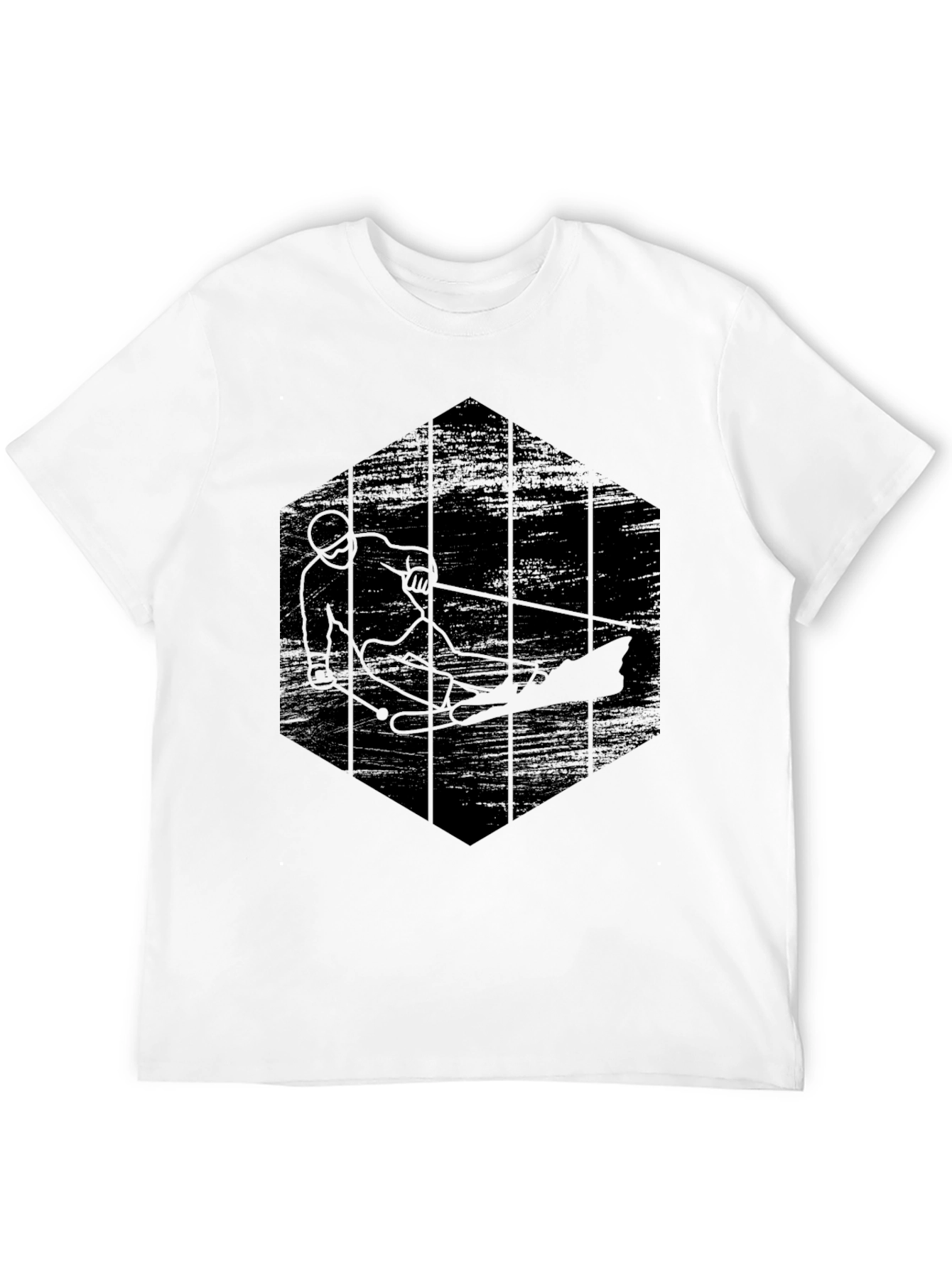 Mens Black Water Skiing Graphic T-Shirt