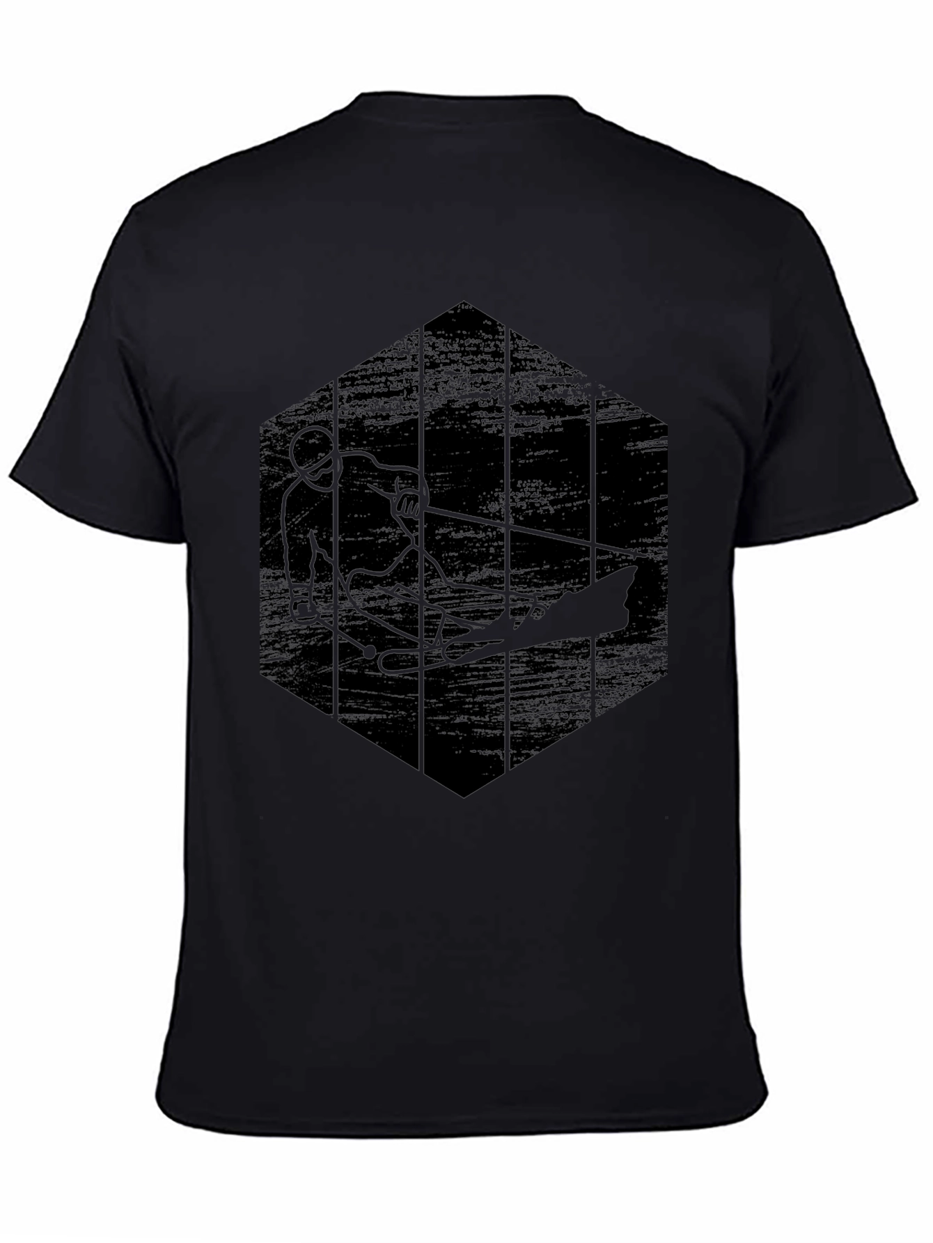 Mens Black Water Skiing Graphic T-Shirt
