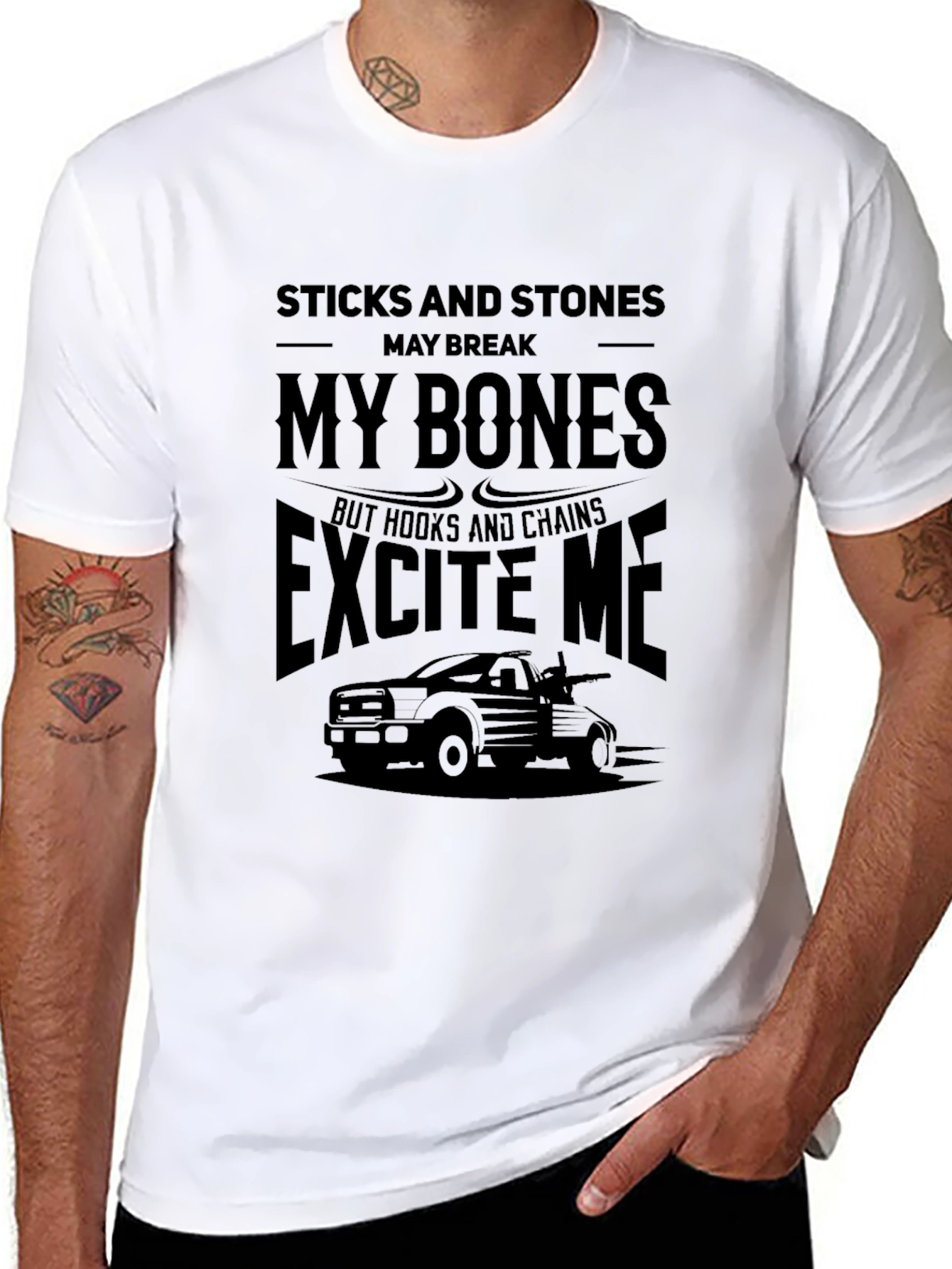 Sticks and Stones Tow Truck T-Shirt