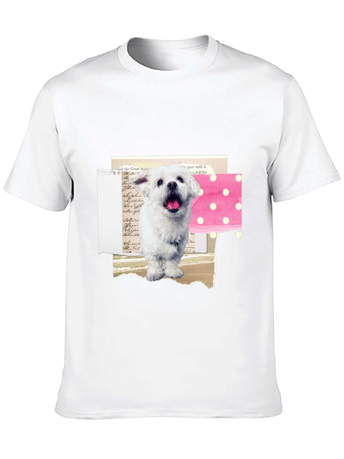 Cute Dog Collage Graphic Tee - Black Cotton T-Shirt