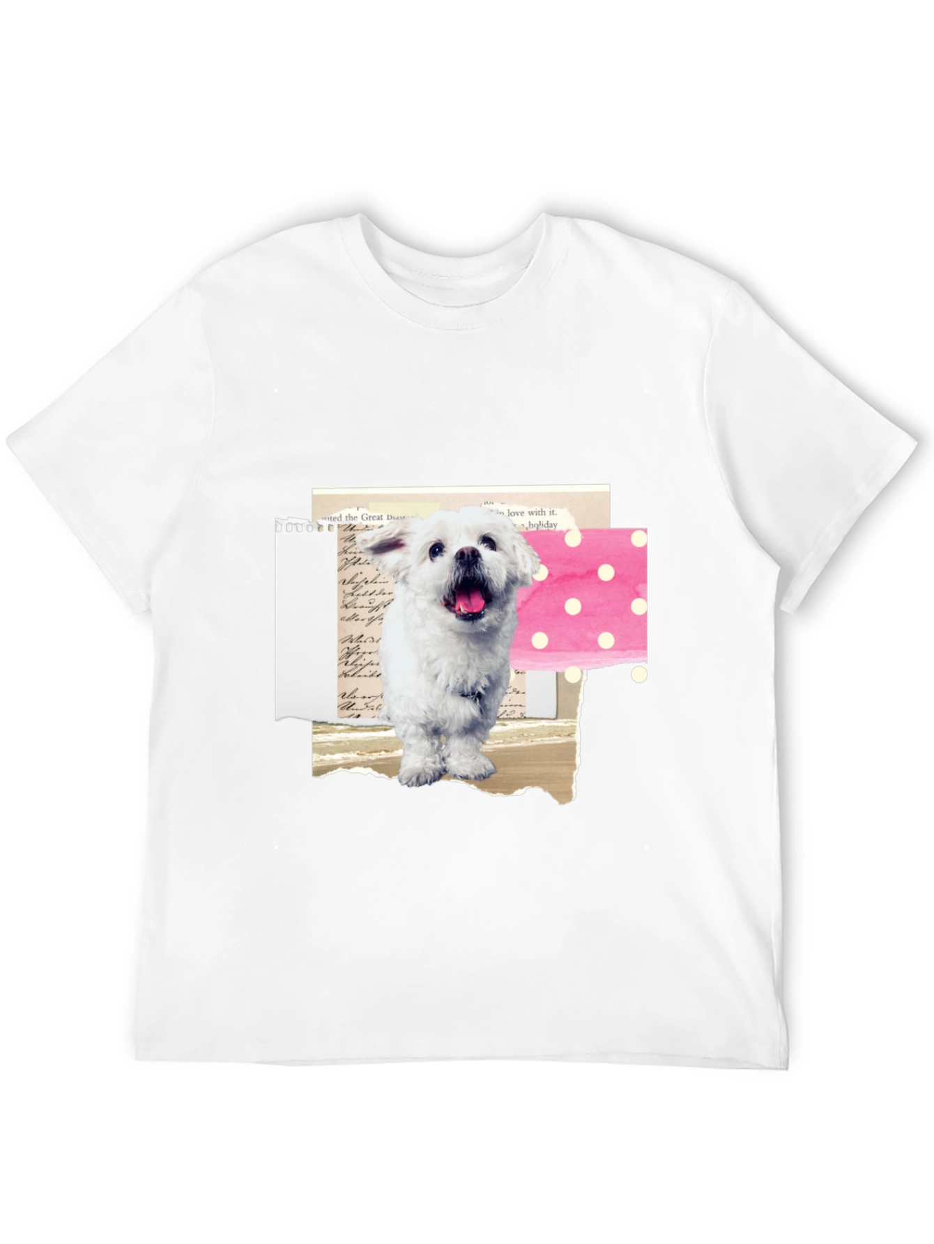 Cute Dog Collage Graphic Tee - Black Cotton T-Shirt
