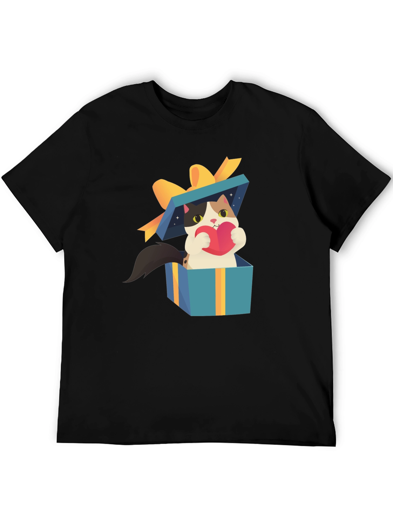 Cat in Gift Box T-Shirt - Unique Design