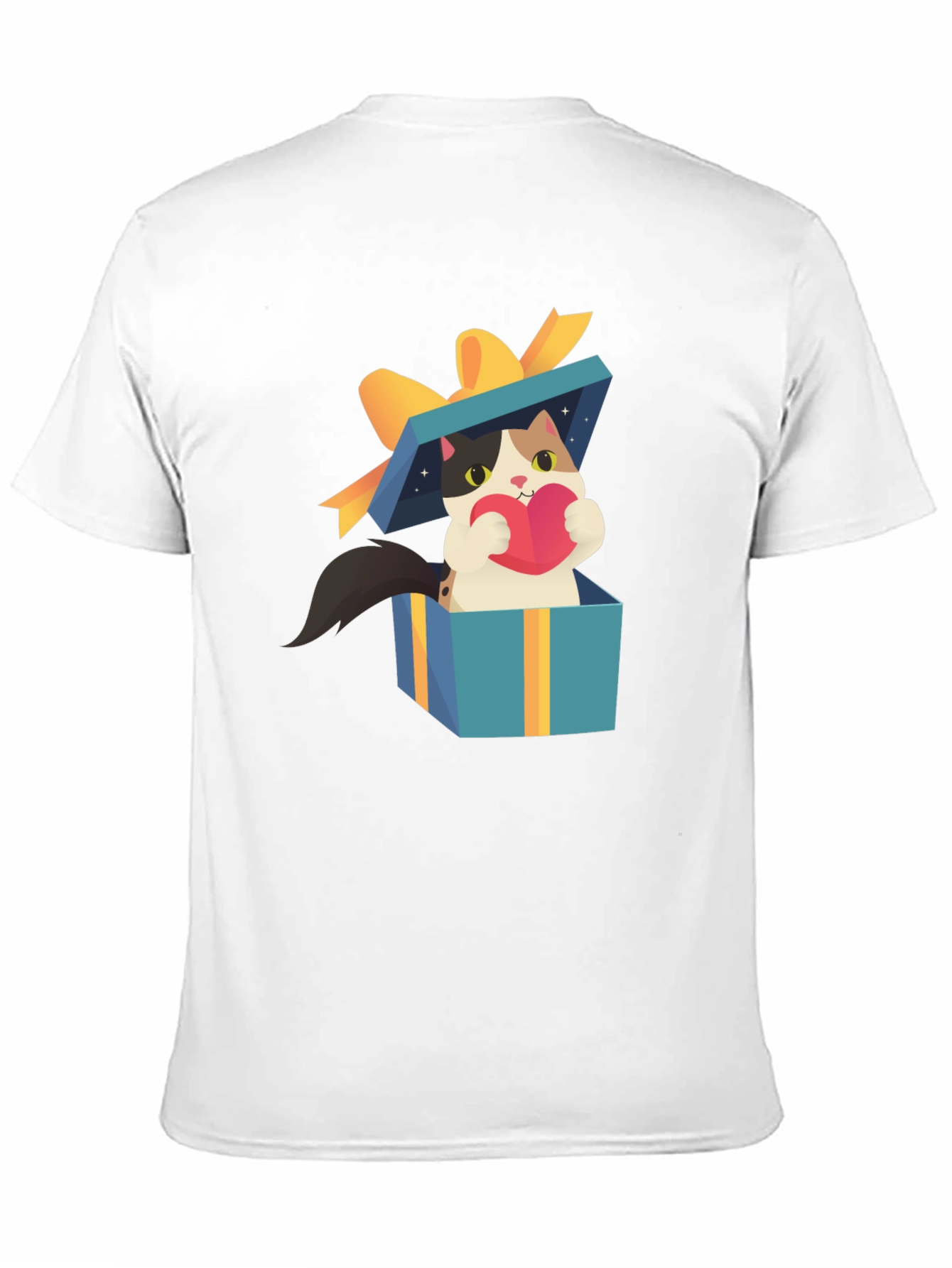 Cat in Gift Box T-Shirt - Unique Design