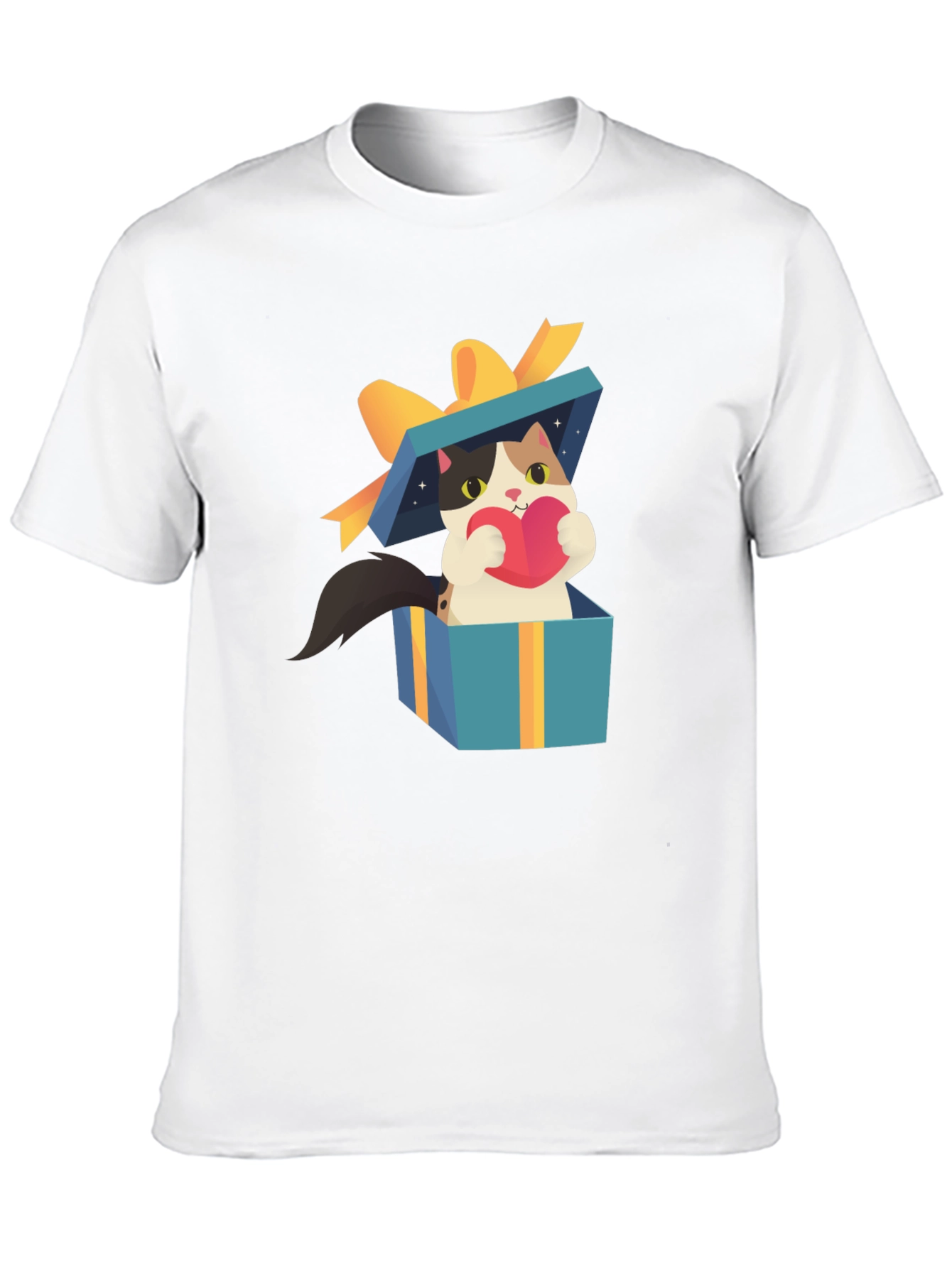 Cat in Gift Box T-Shirt - Unique Design