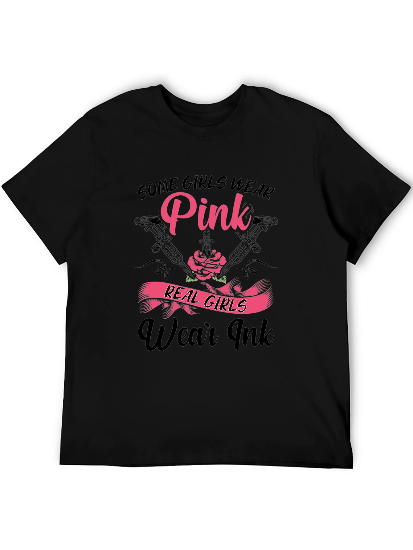 Real Girls Wear Ink T-Shirt - Pink & Black