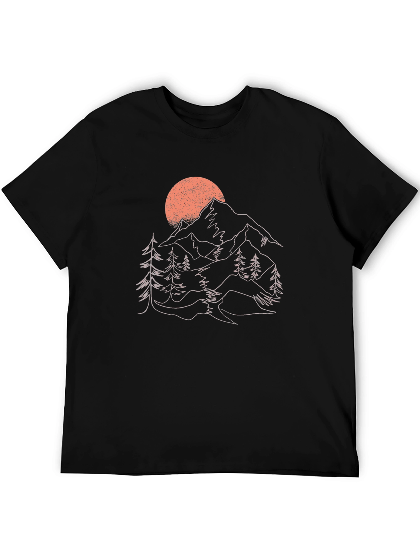 Mountain Sunset Graphic Tee - Nature Inspired Black T-Shirt
