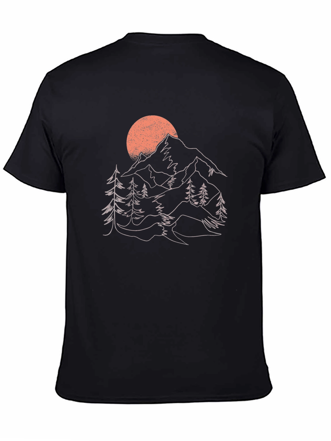Mountain Sunset Graphic Tee - Nature Inspired Black T-Shirt