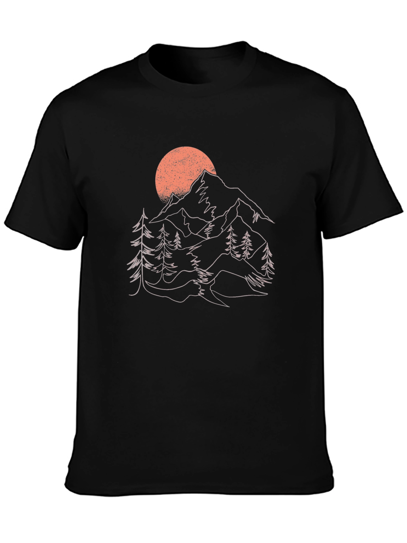 Mountain Sunset Graphic Tee - Nature Inspired Black T-Shirt