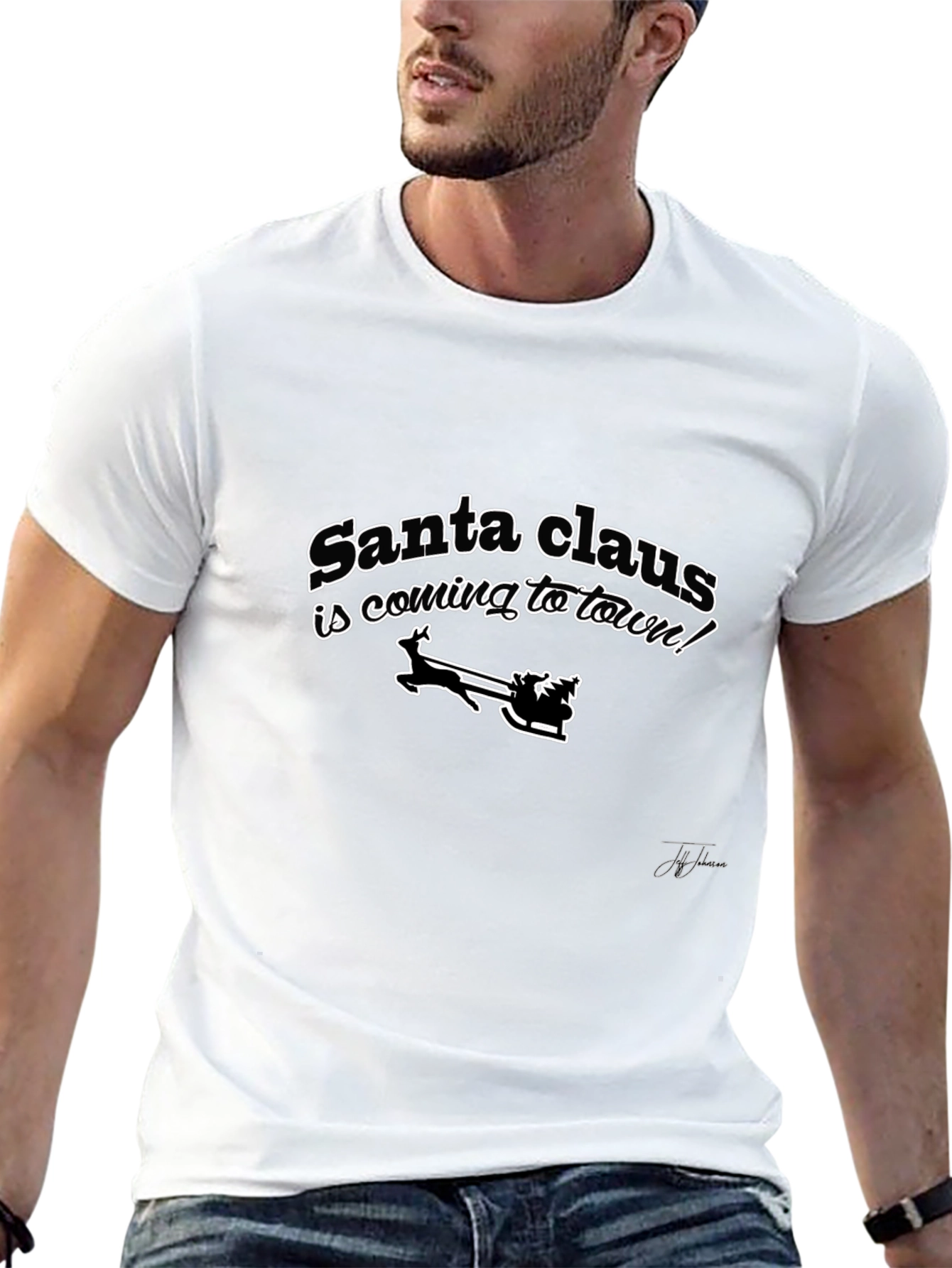 Santa Claus Is Coming To Town Black T-Shirt