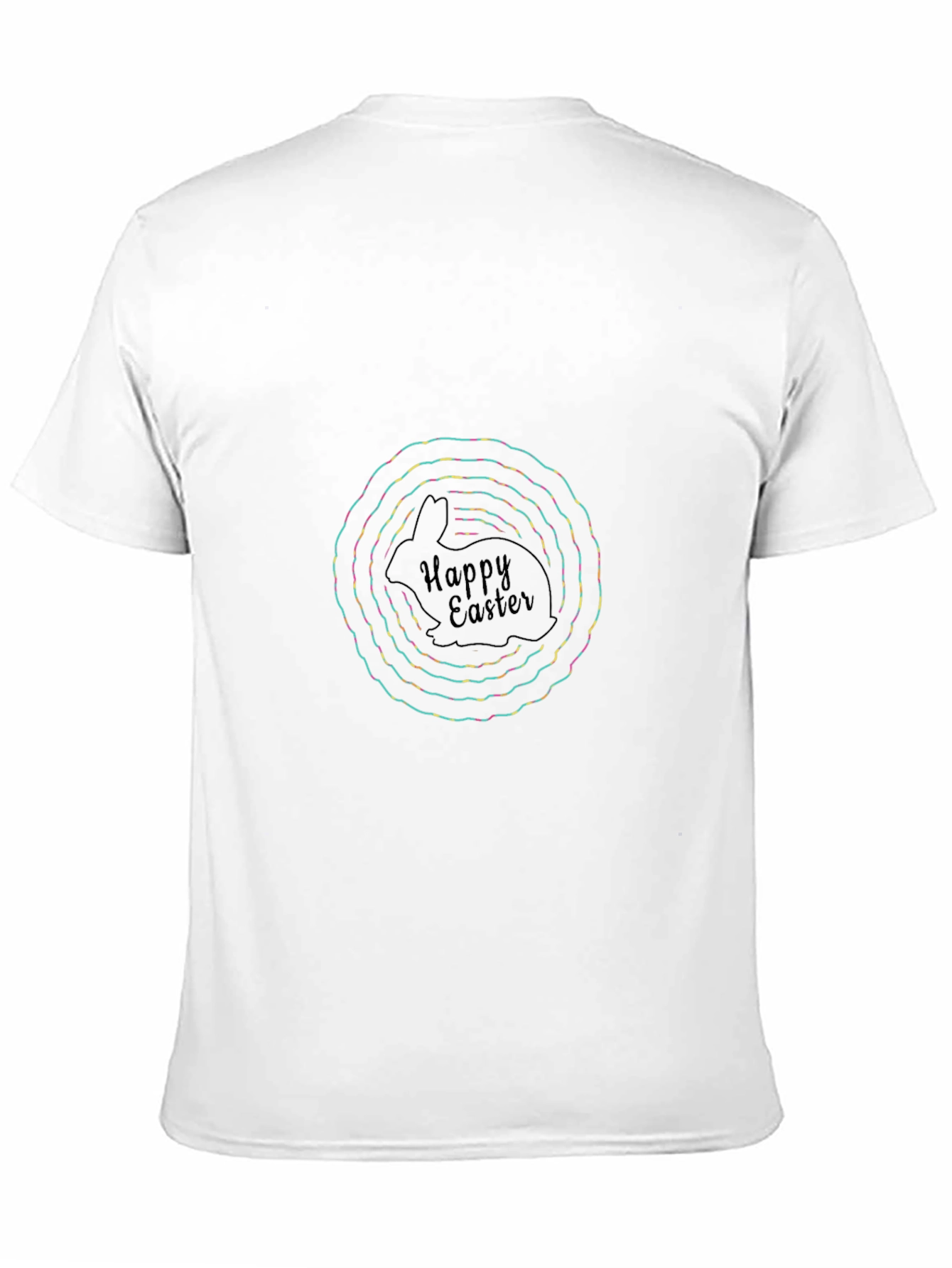 Happy Easter Rabbit Graphic Tee - Black Casual Shirt