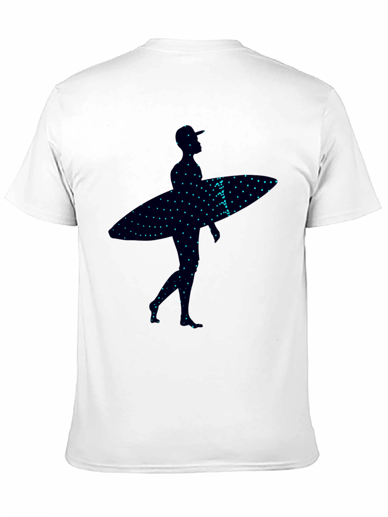 Surfer Silhouette Graphic Tee - Trendy Black T-Shirt