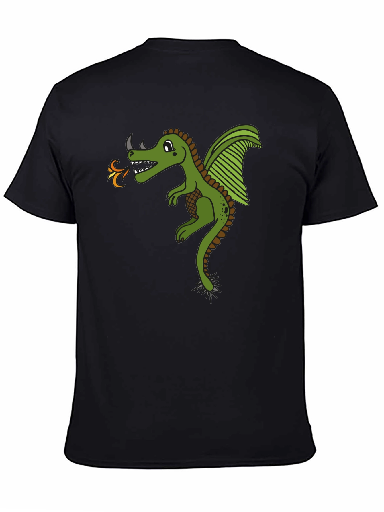 Dragon Graphic Black Tee - Fire Breathing Design
