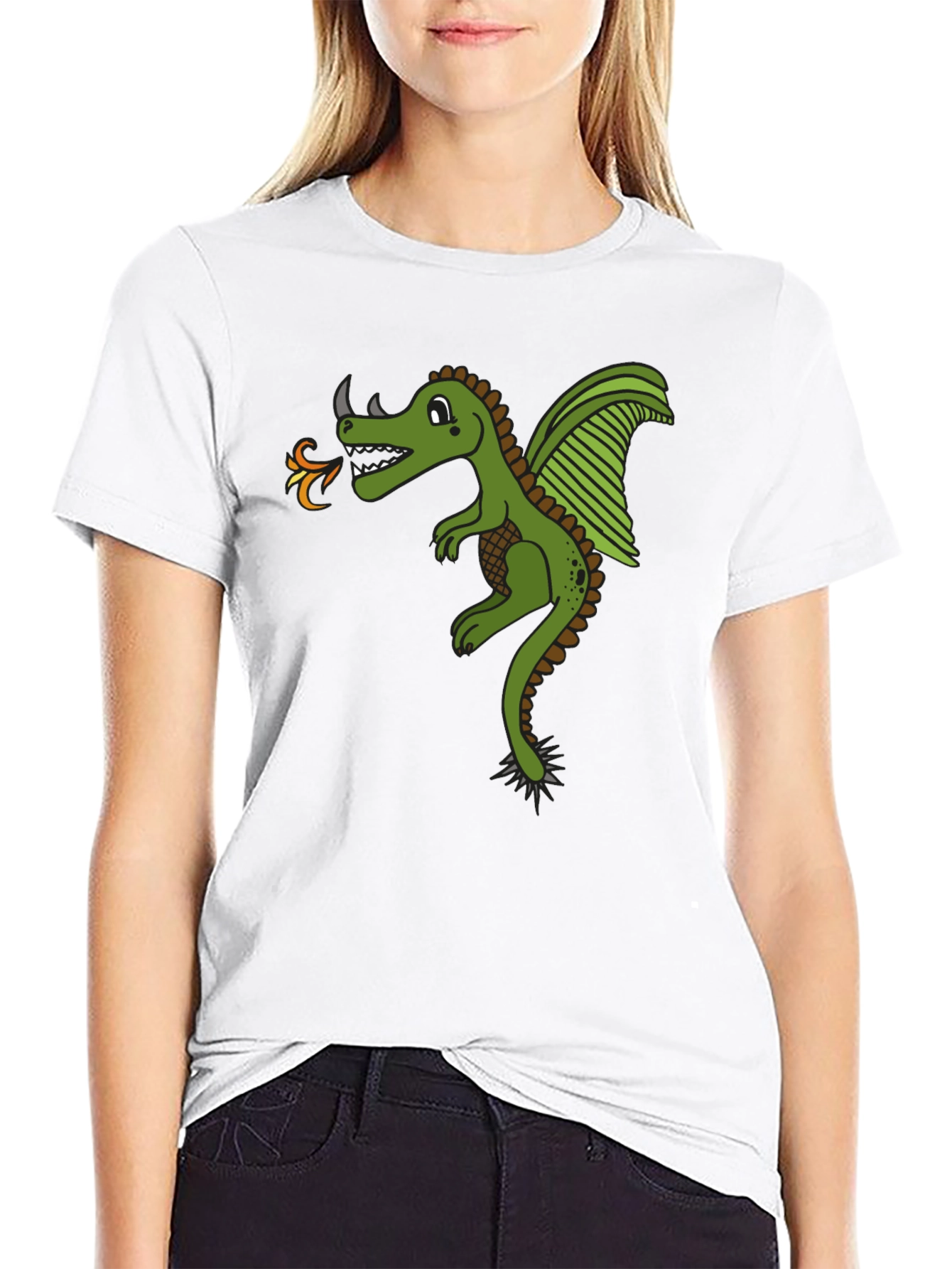 Dragon Graphic Black Tee - Fire Breathing Design