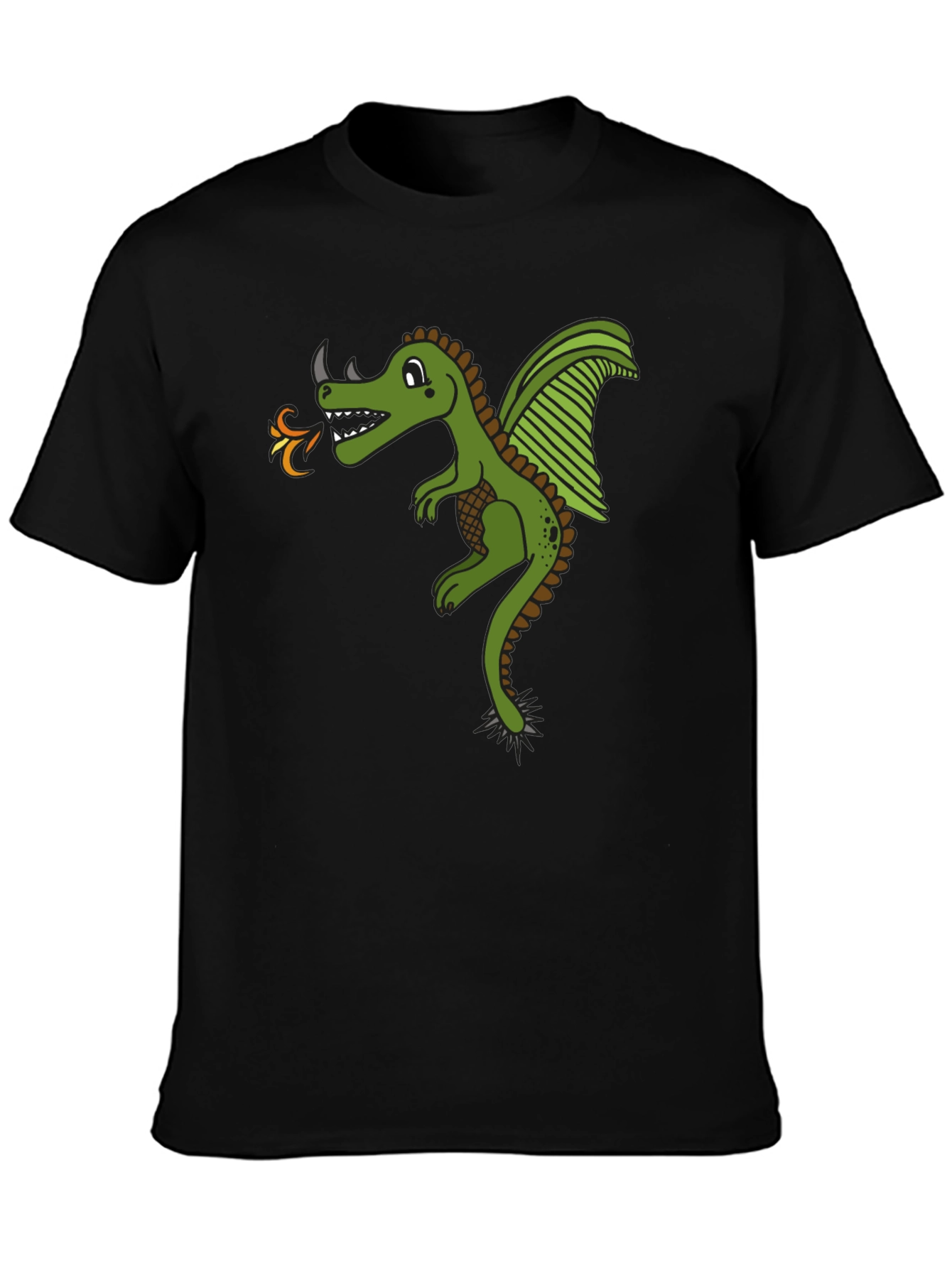 Dragon Graphic Black Tee - Fire Breathing Design