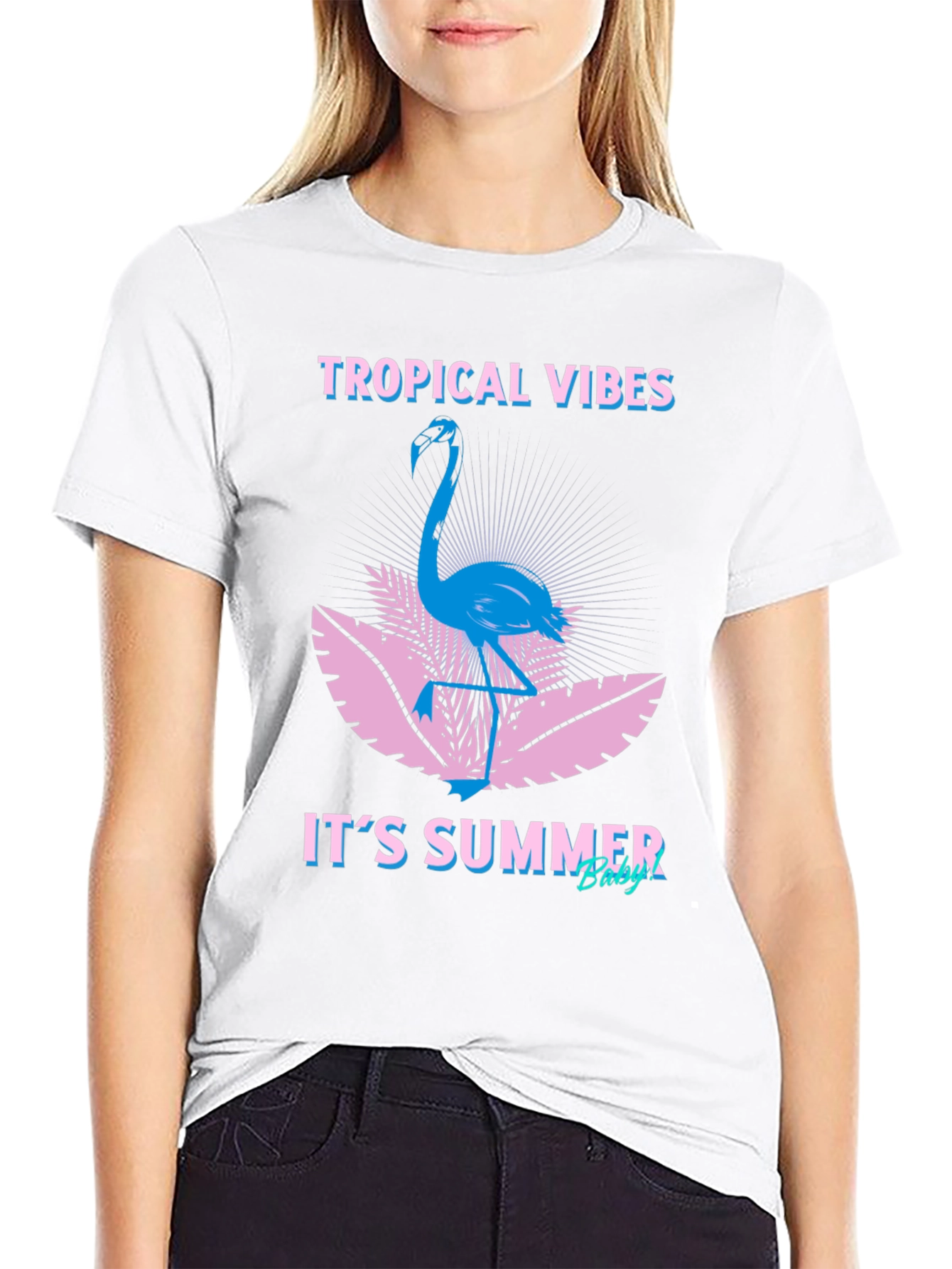 Tropical Vibes Flamingo Graphic Tee