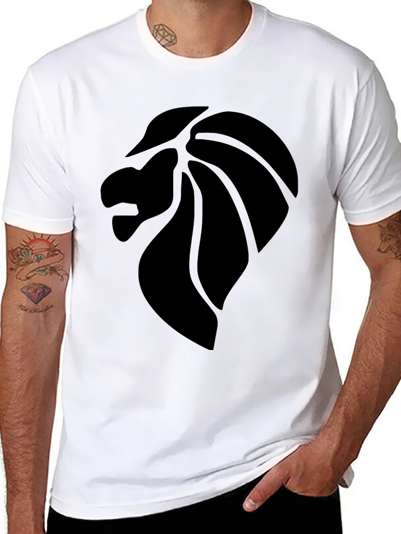 Lion Graphic Tee - Bold Black T-Shirt