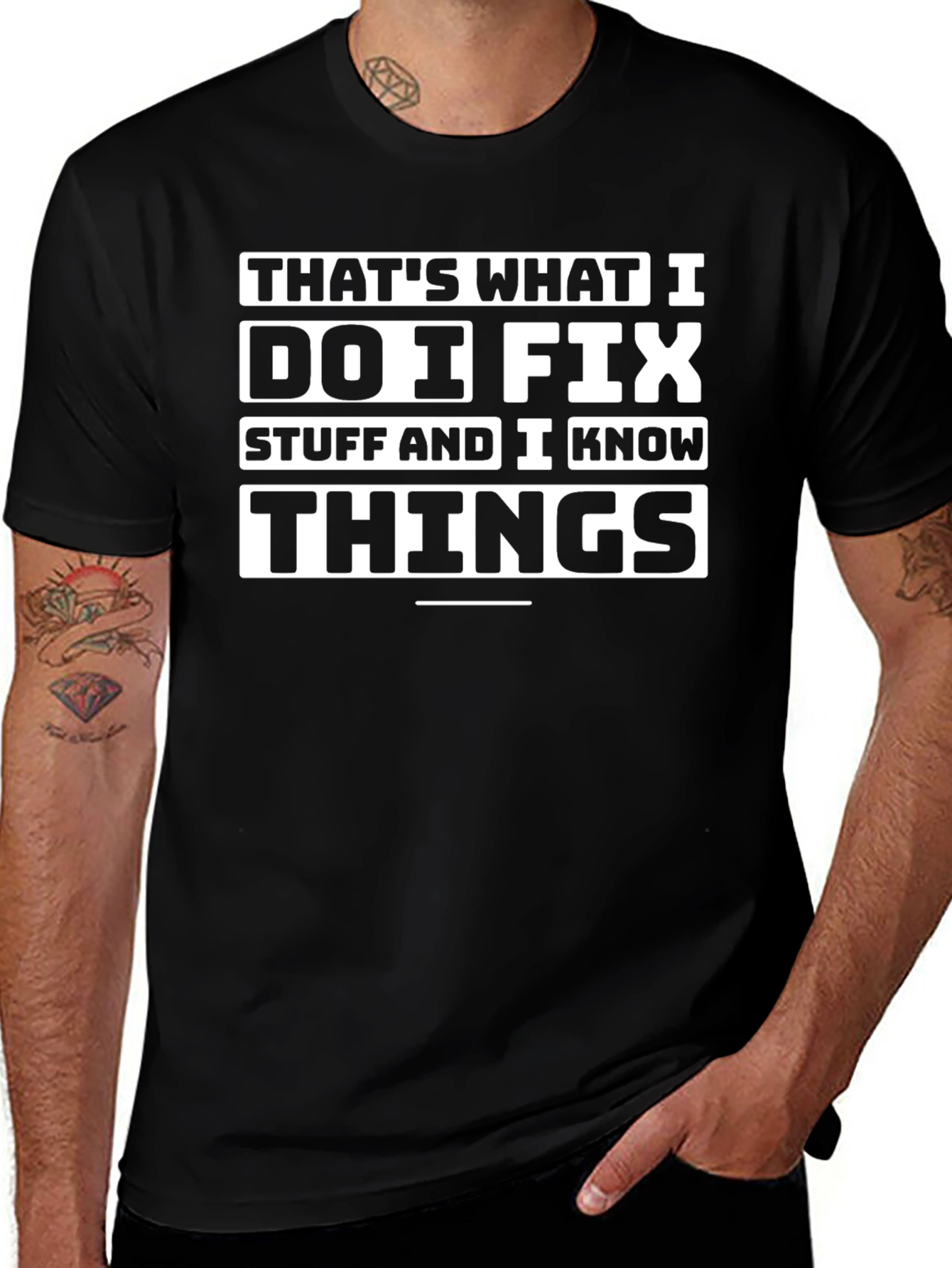 Funny I Fix Things Black T-Shirt