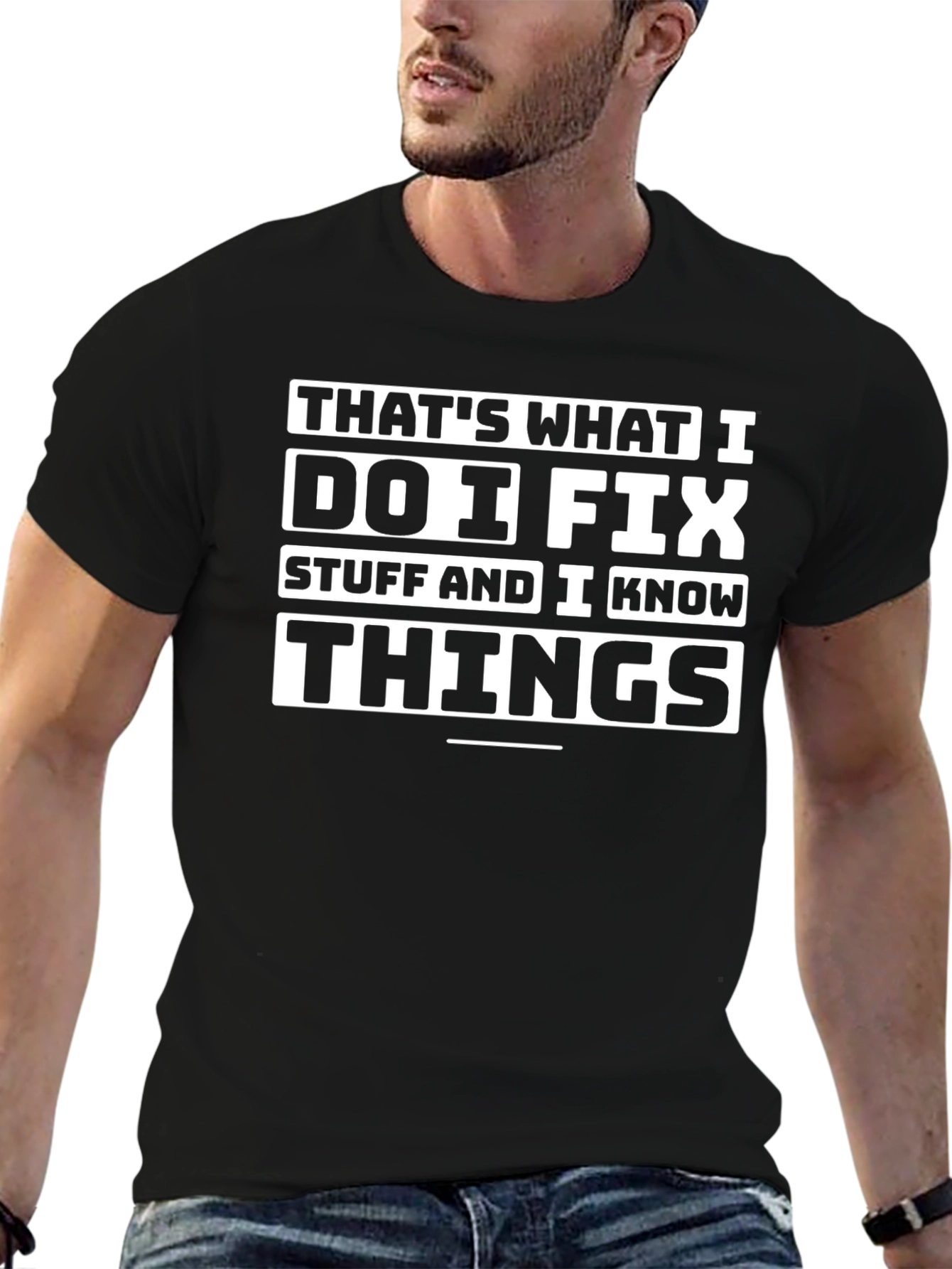 Funny I Fix Things Black T-Shirt
