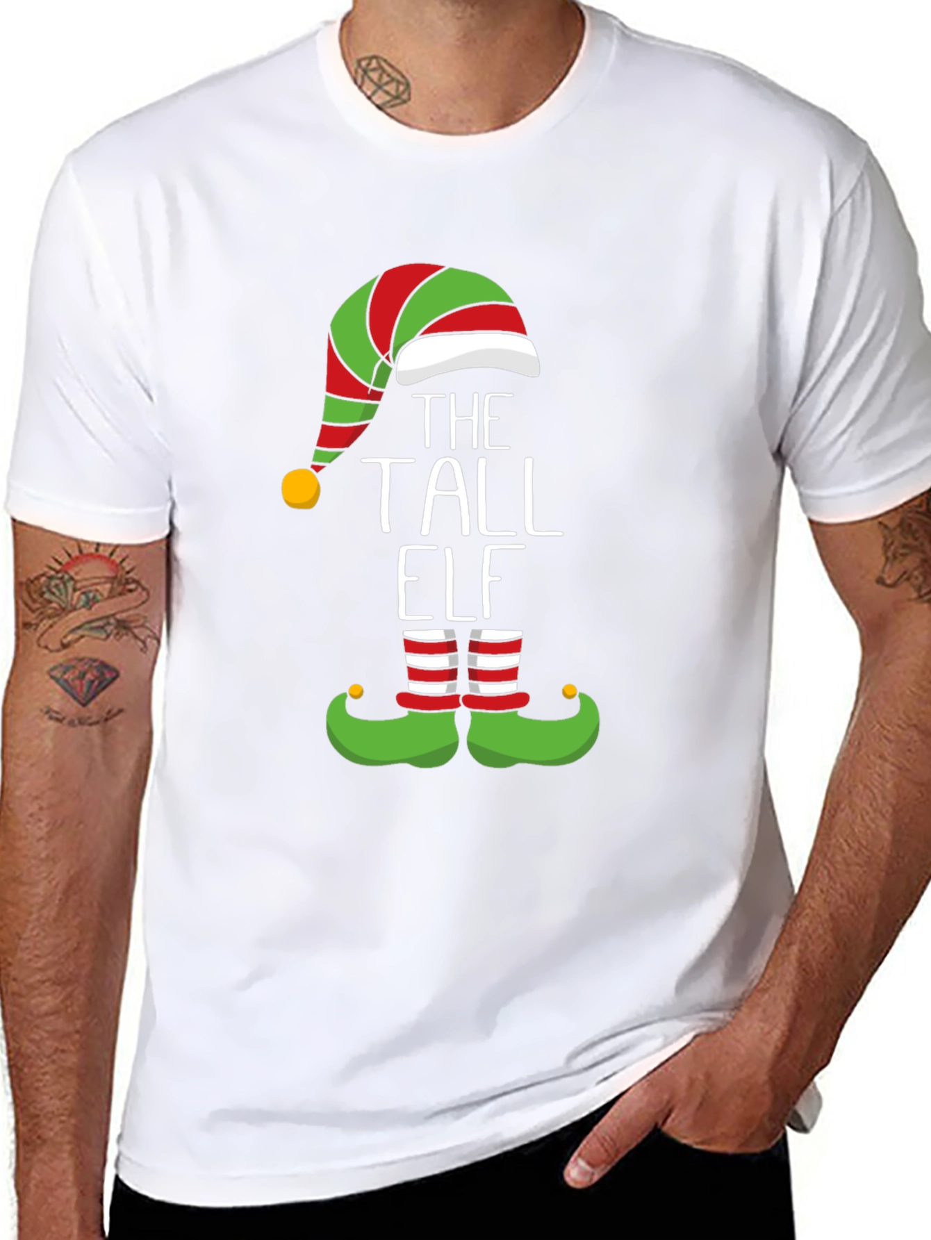 The Tall Elf Graphic Tee - Holiday Festive Fun