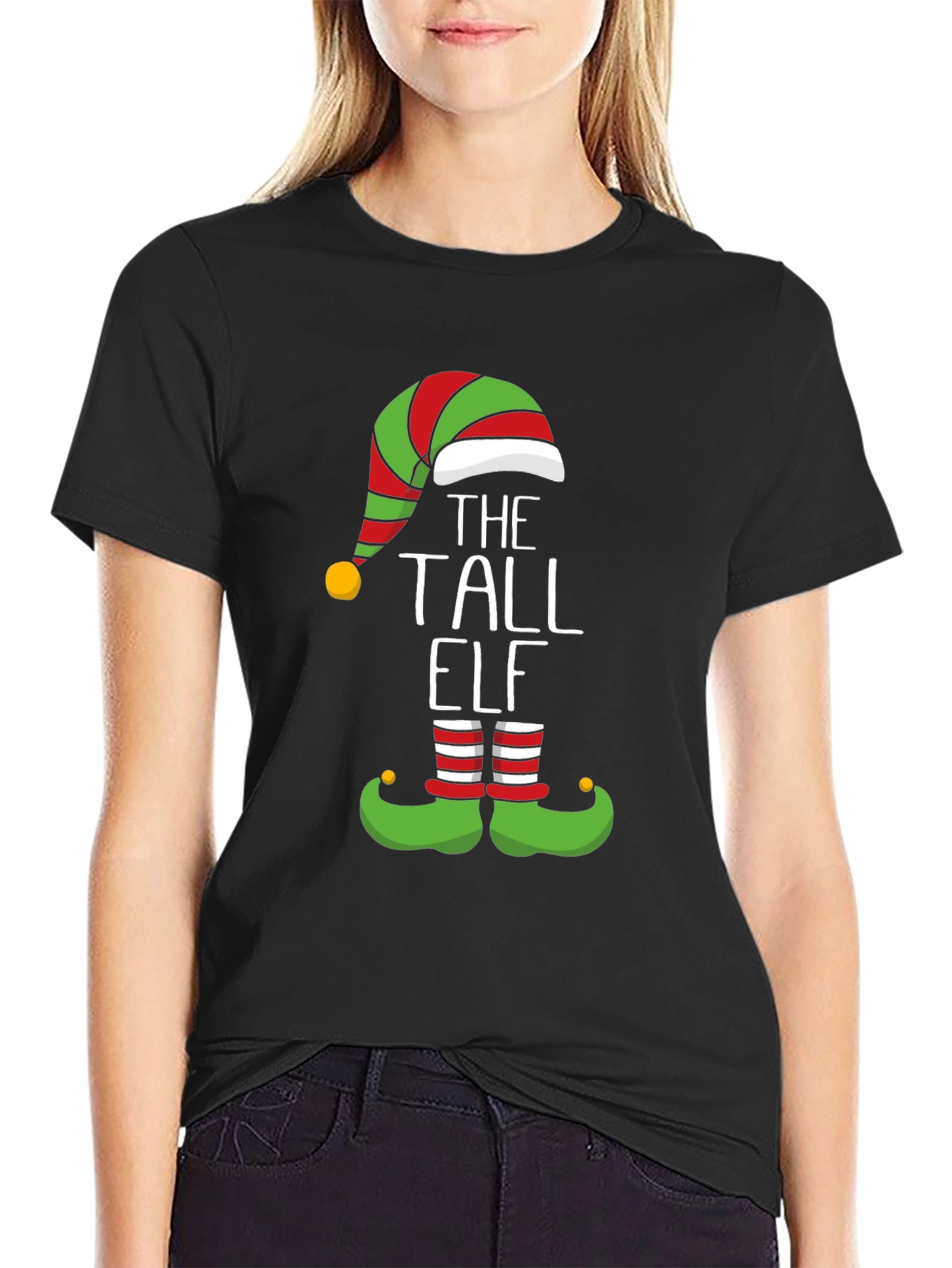 The Tall Elf Graphic Tee - Holiday Festive Fun