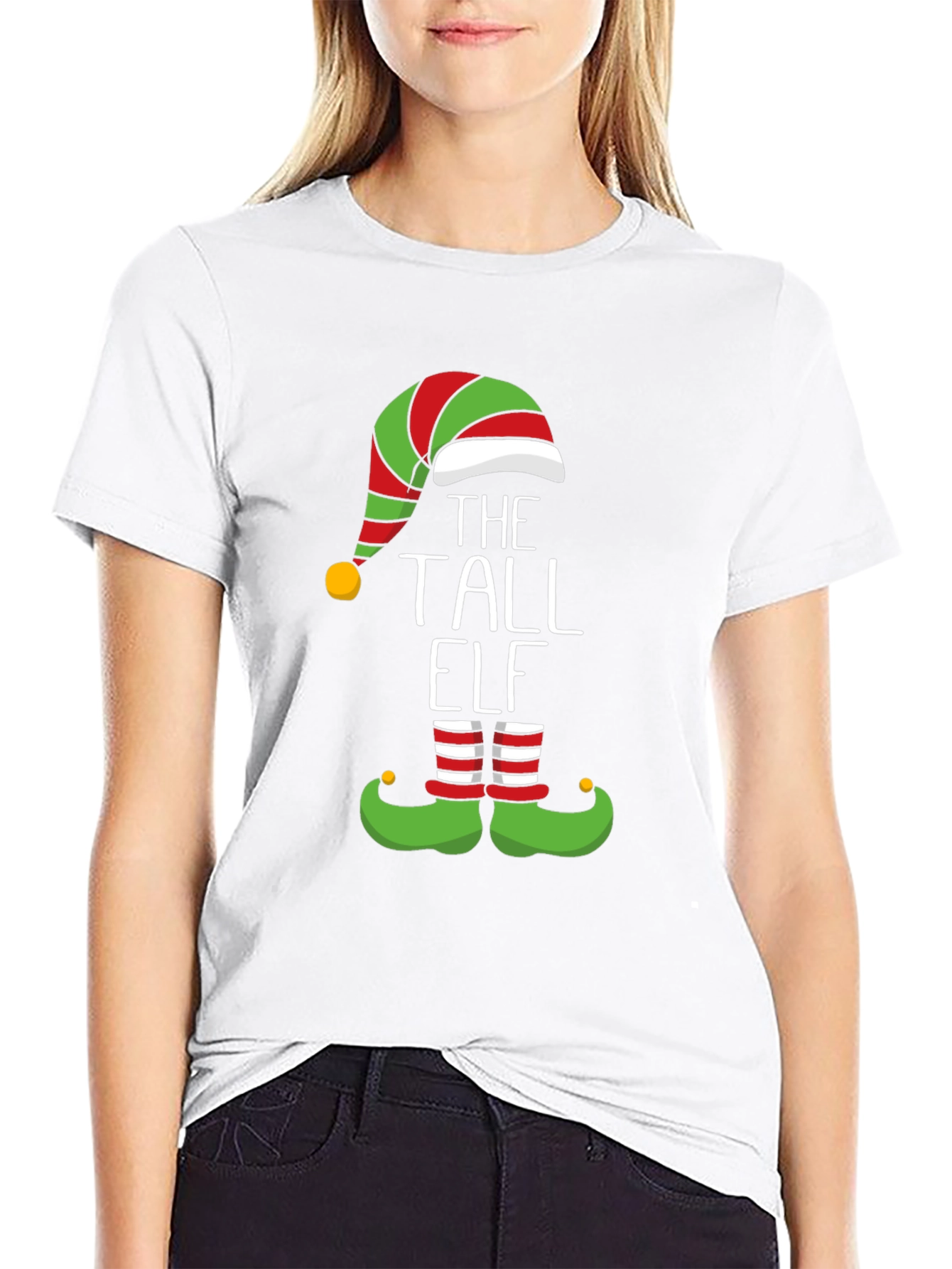 The Tall Elf Graphic Tee - Holiday Festive Fun