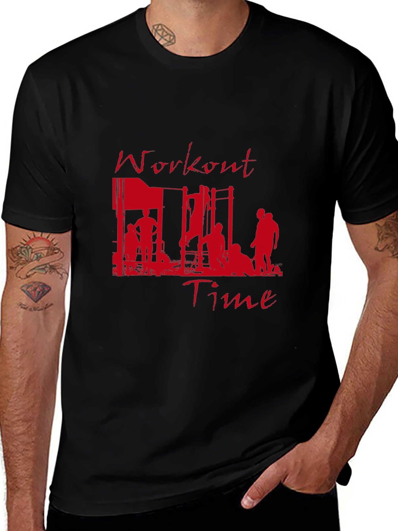 Workout Time Black Graphic Tee