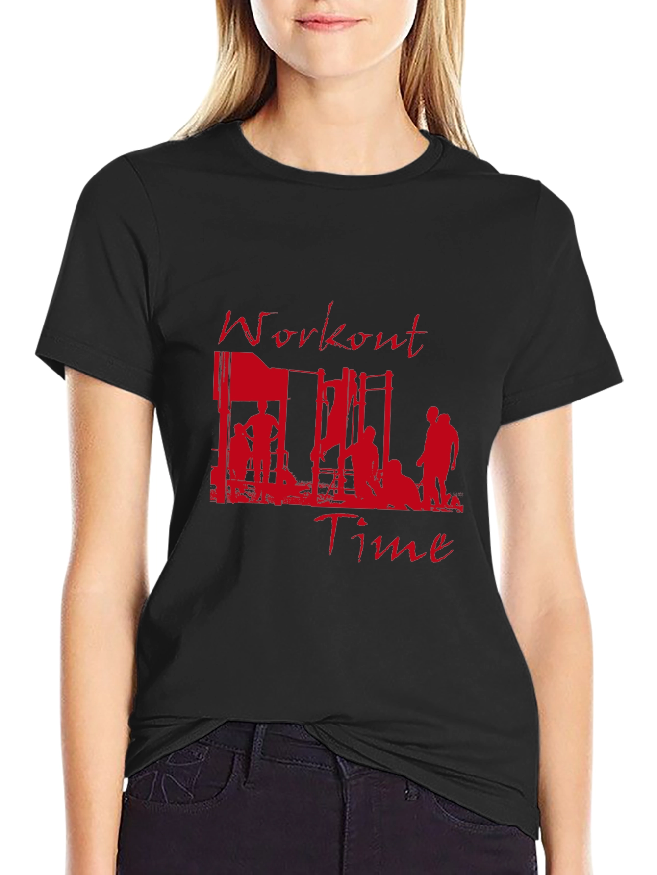 Workout Time Black Graphic Tee