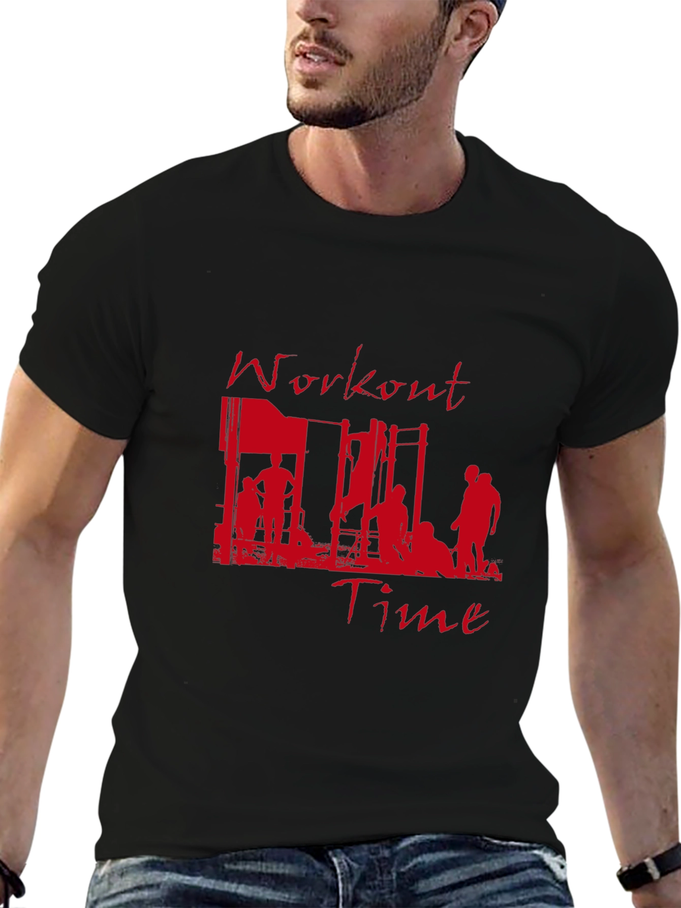 Workout Time Black Graphic Tee