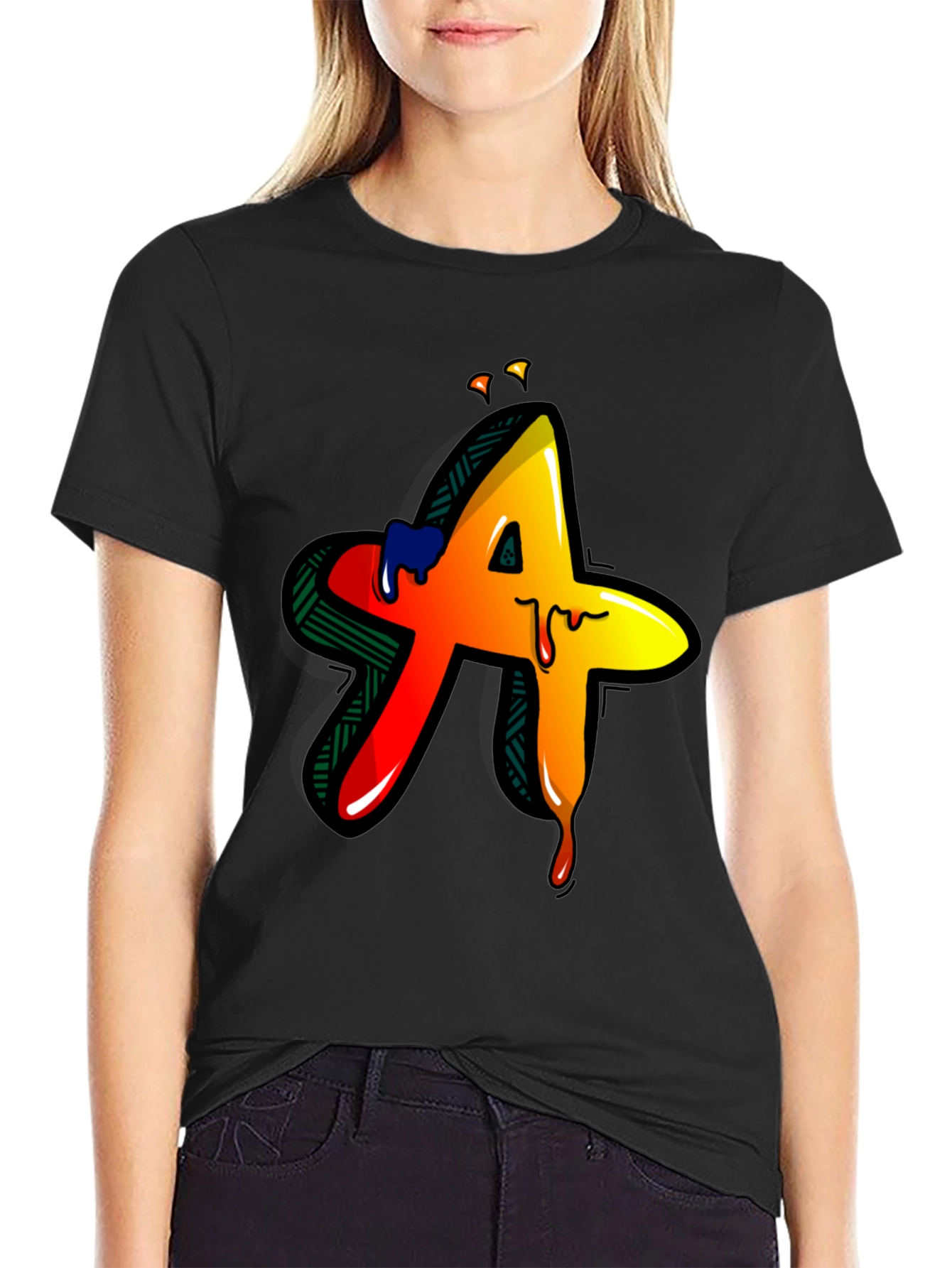 Graffiti A Black Tee - Drip Style