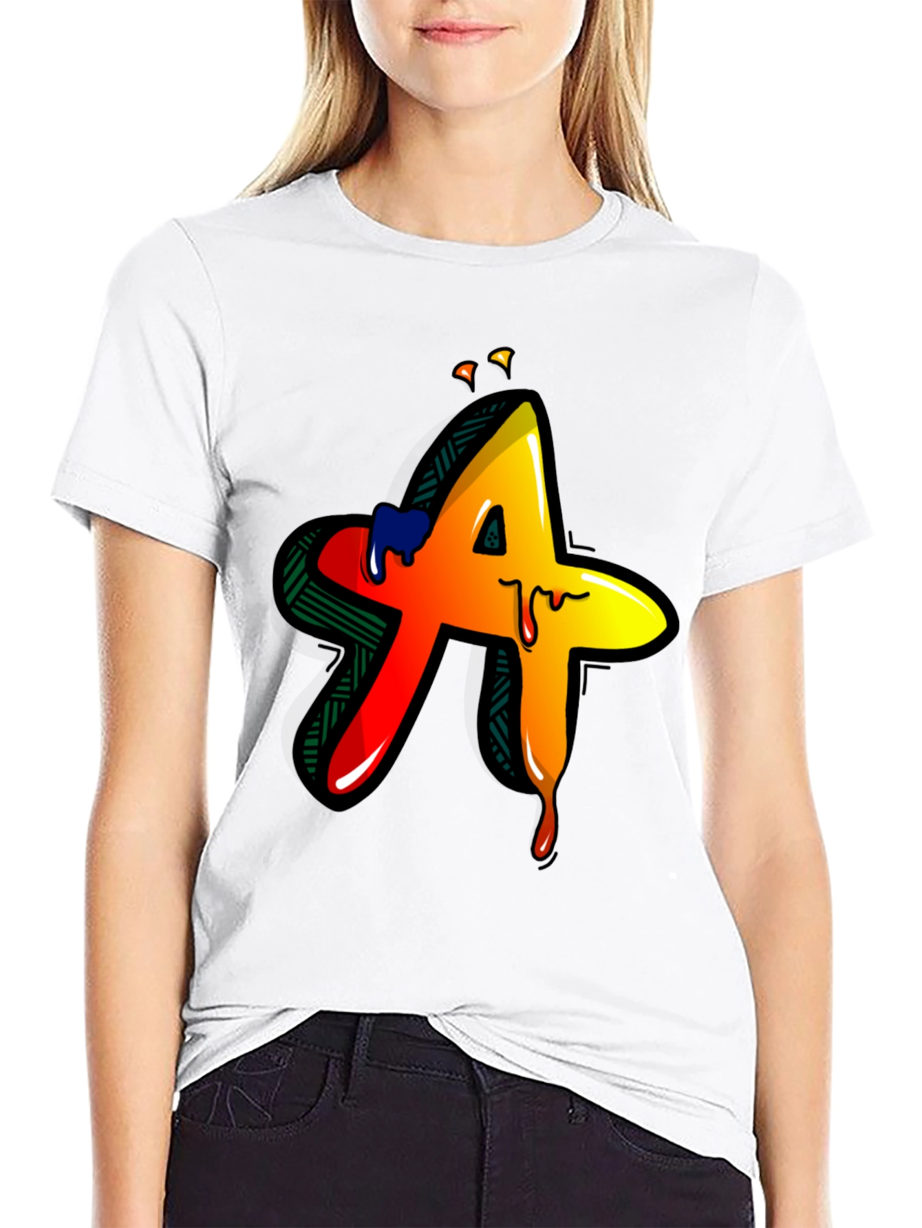 Graffiti A Black Tee - Drip Style