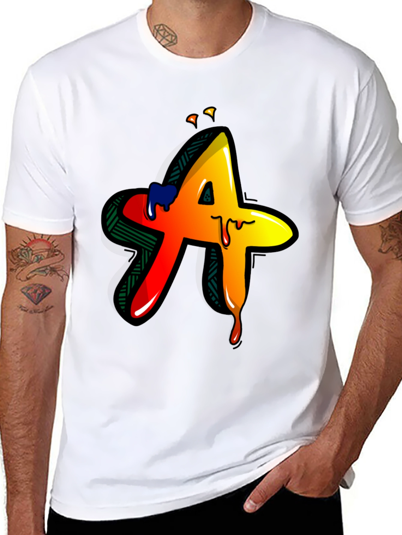 Graffiti A Black Tee - Drip Style