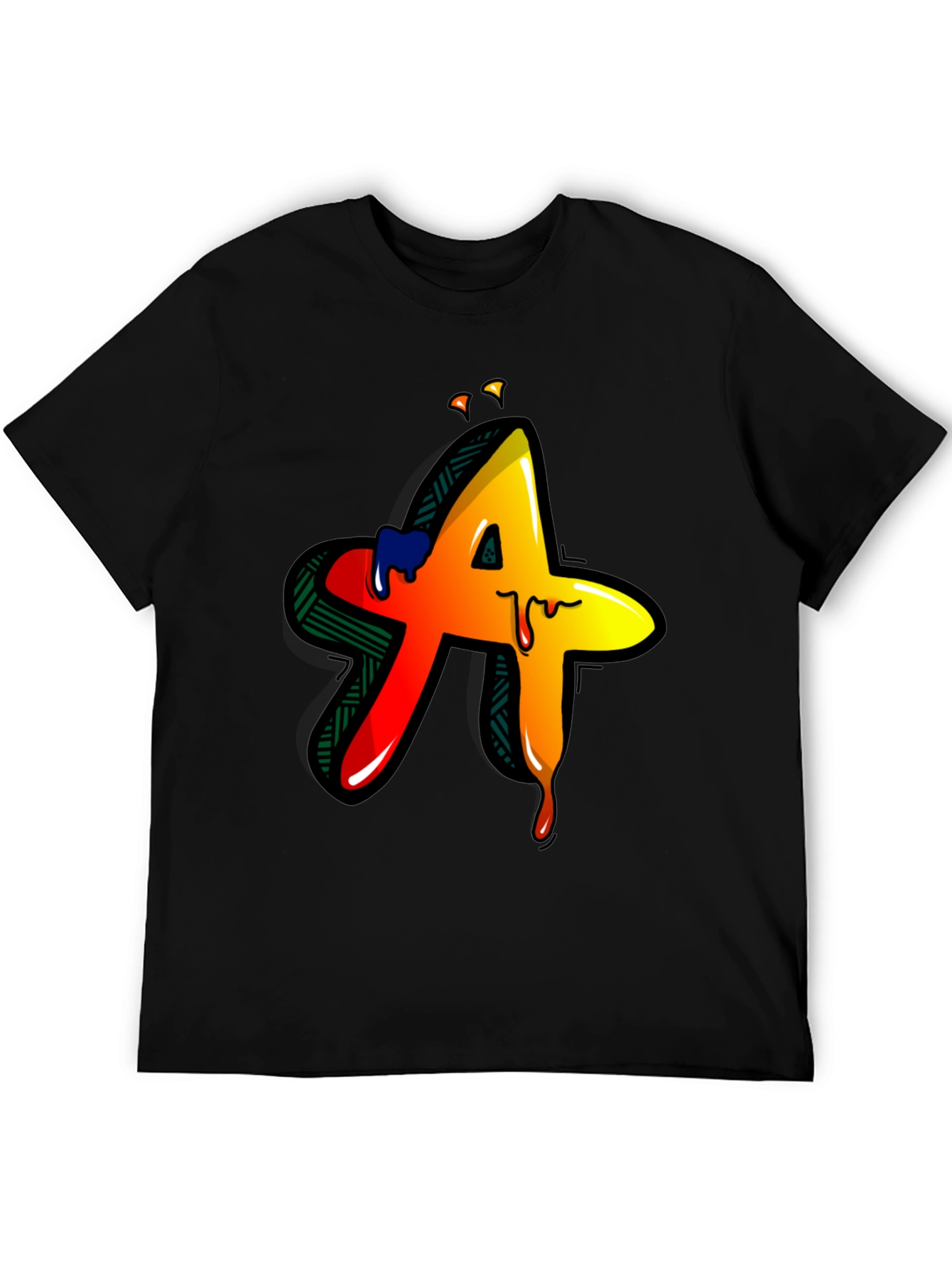 Graffiti A Black Tee - Drip Style