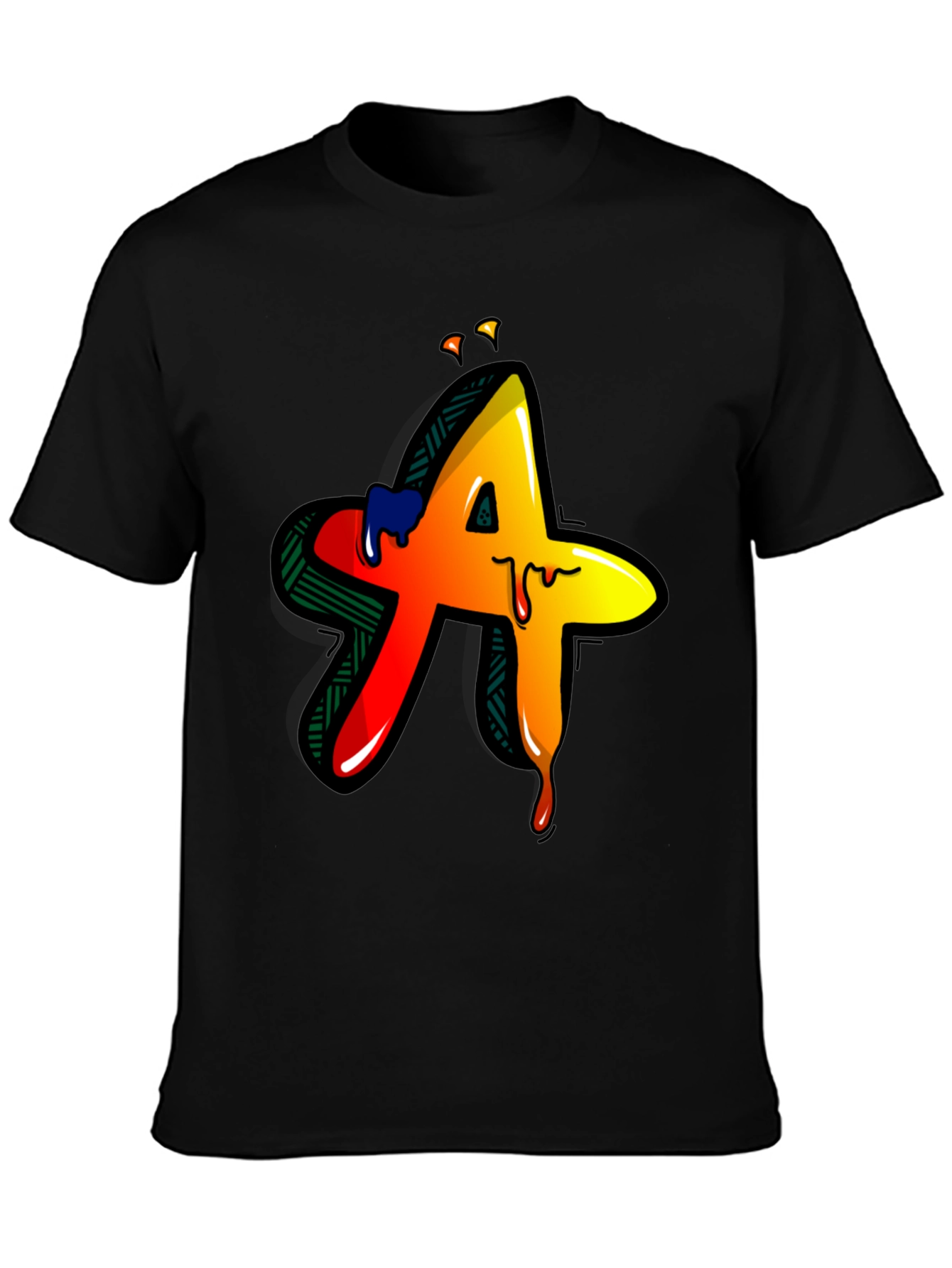 Graffiti A Black Tee - Drip Style