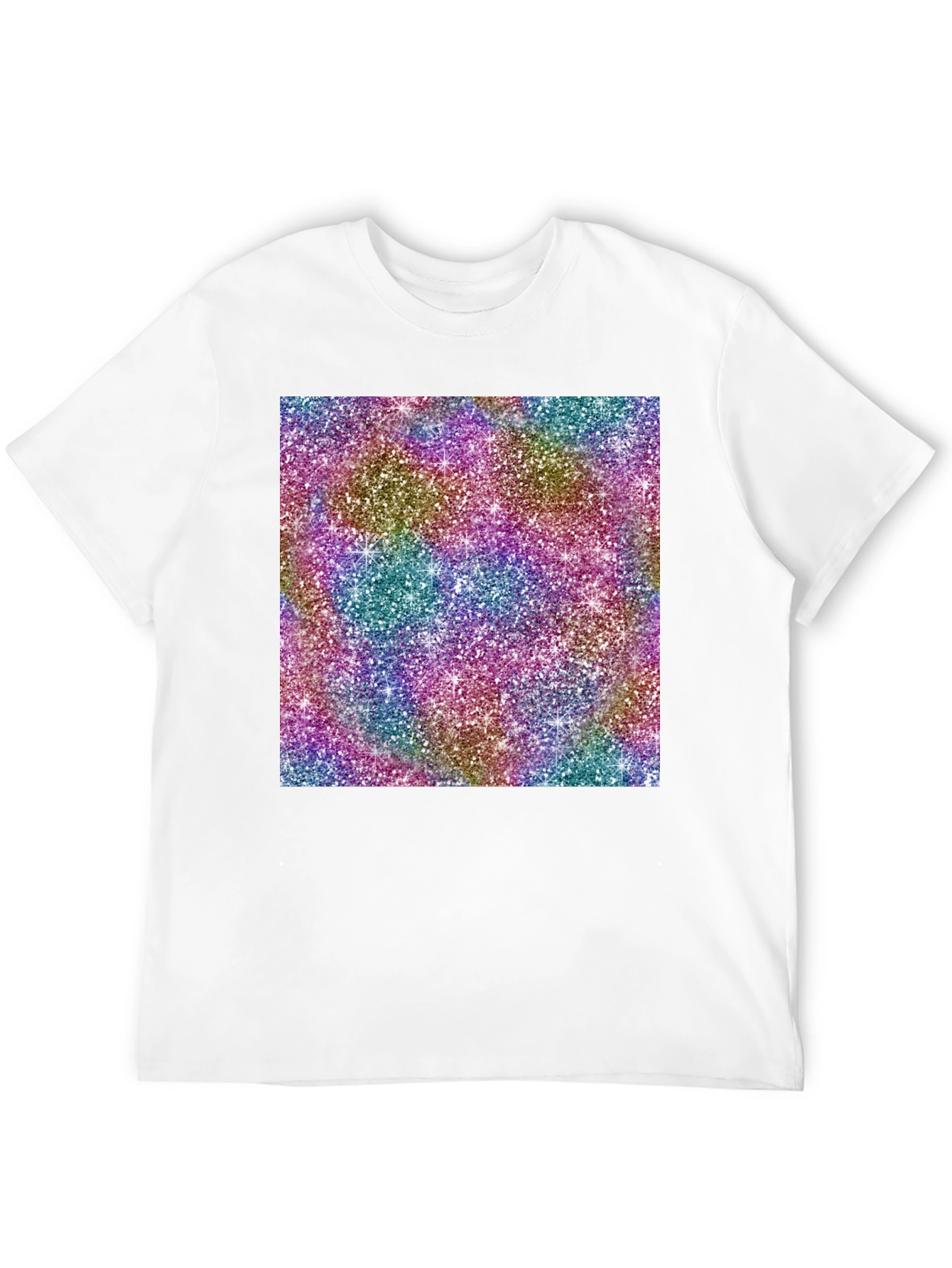 Mens Black T-Shirt with Glitter Pattern