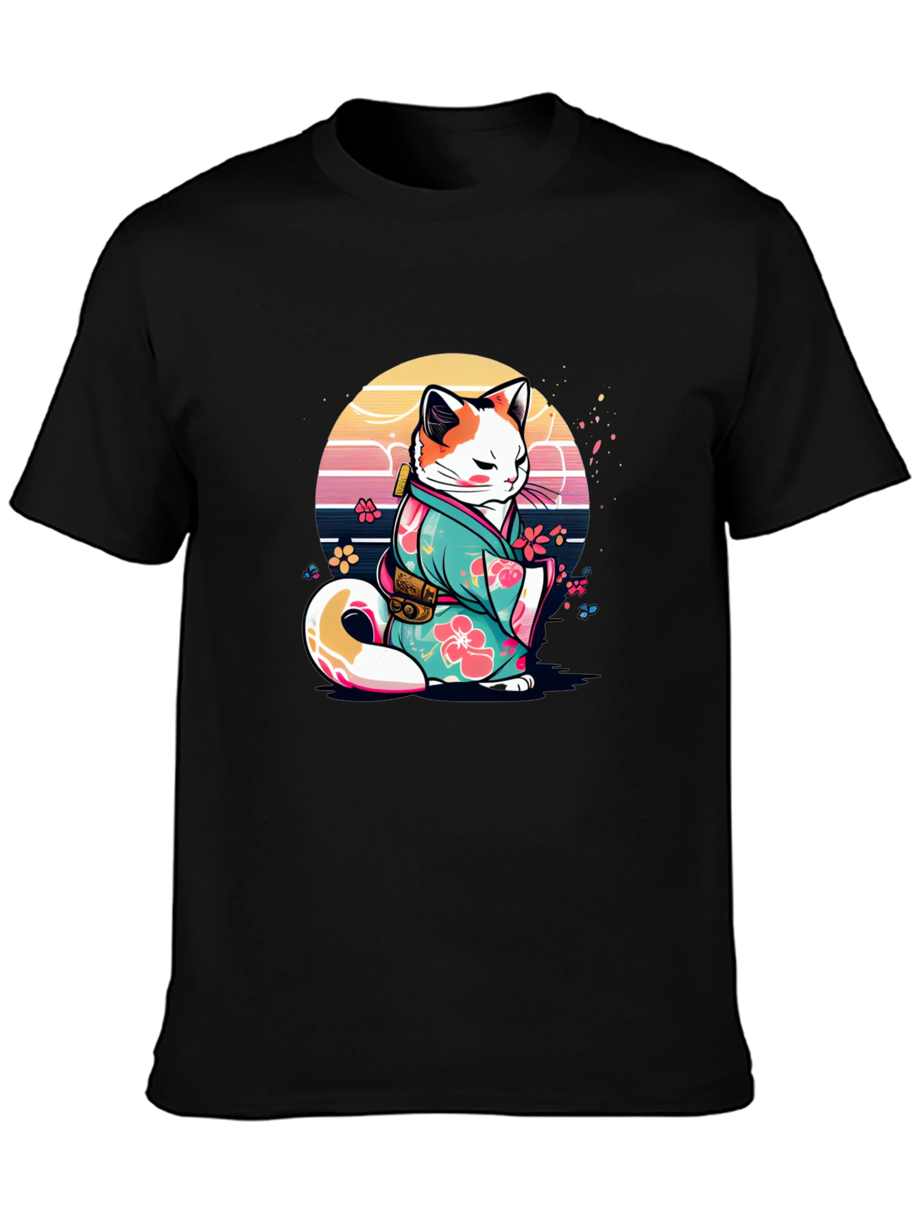 Japanese Cat Kimono T-Shirt