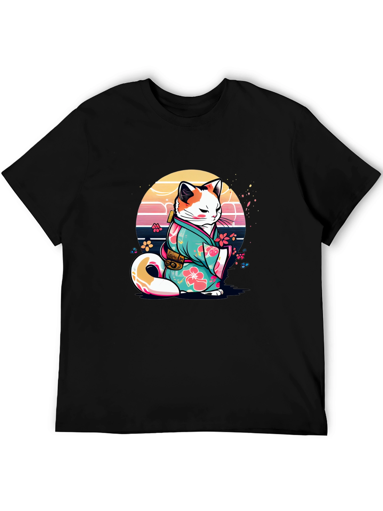 Japanese Cat Kimono T-Shirt