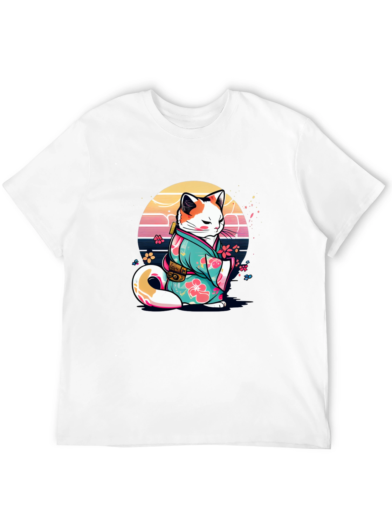 Japanese Cat Kimono T-Shirt