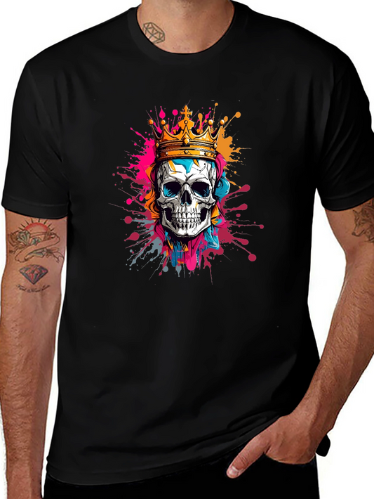 Skull King Graphic Tee - Black Cotton T-Shirt