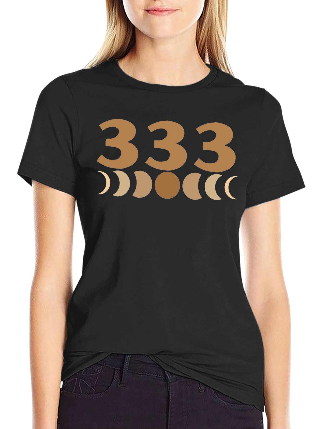 333 Moon Phases Graphic Tee - Black