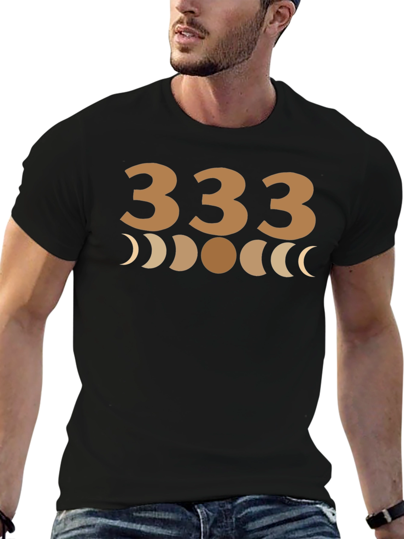 333 Moon Phases Graphic Tee - Black