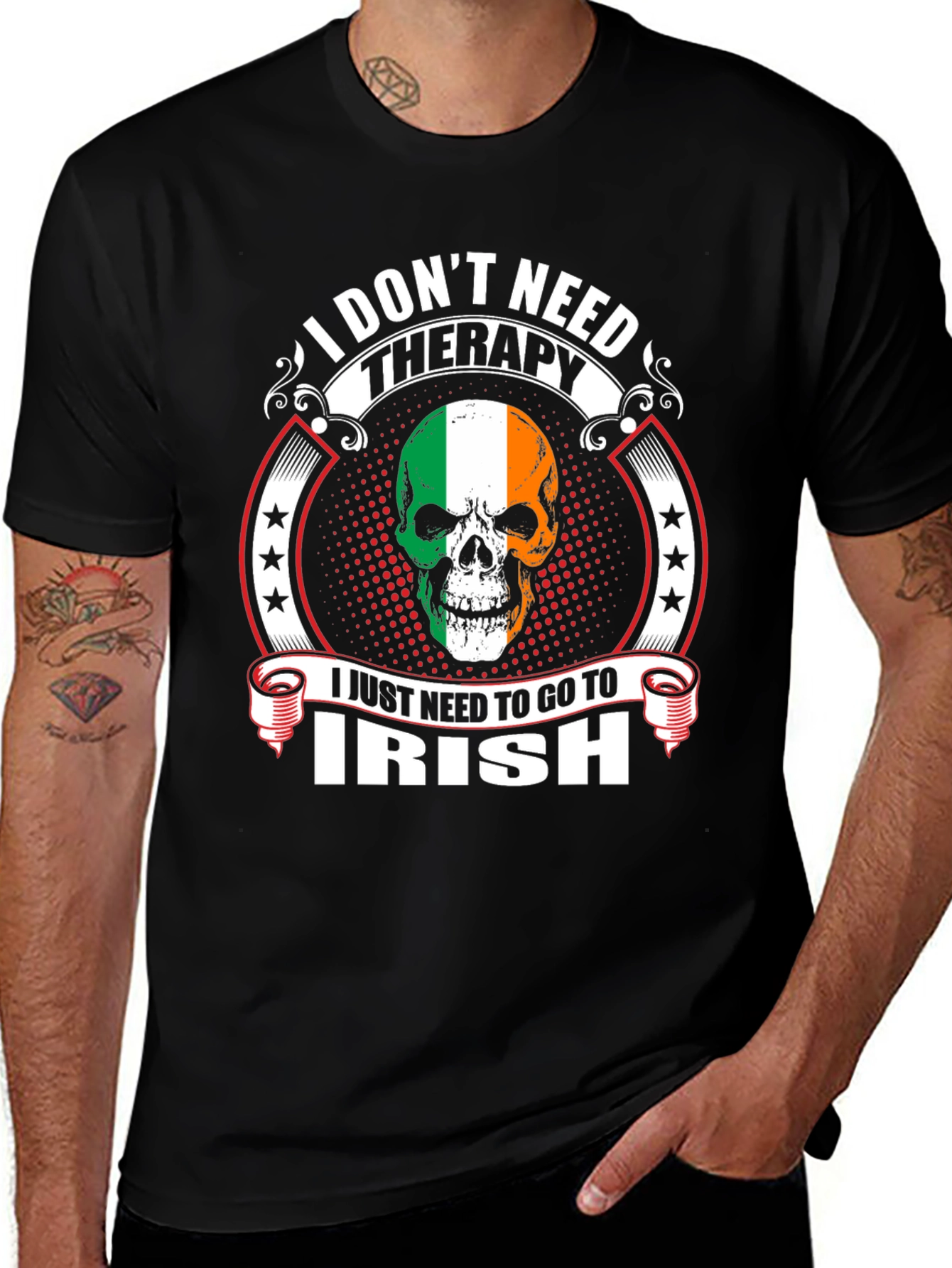 Irish Pride Skull Graphic T-Shirt