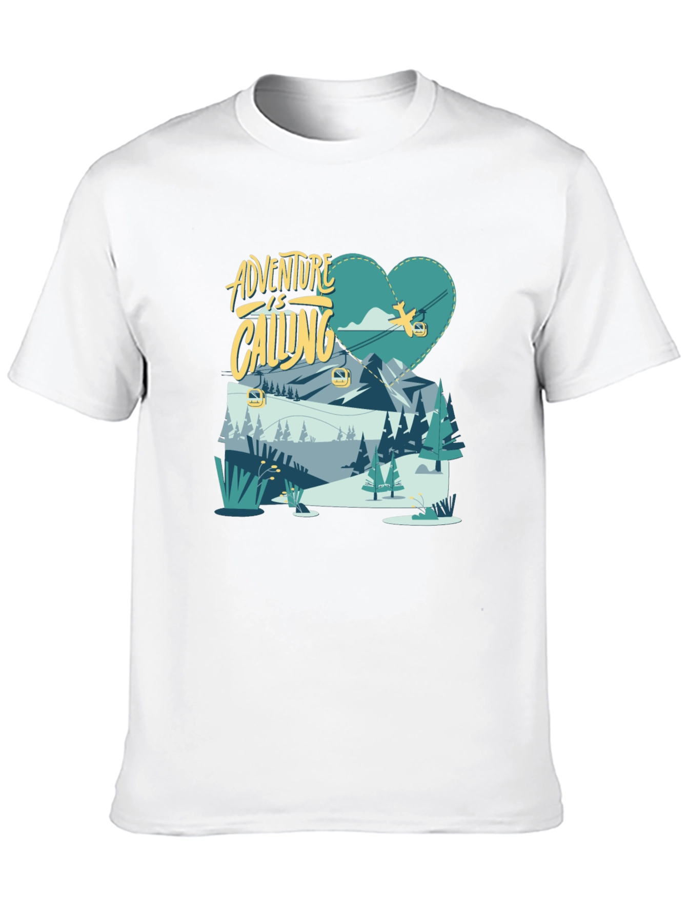 Adventure is Calling Graphic Tee - Black Cotton