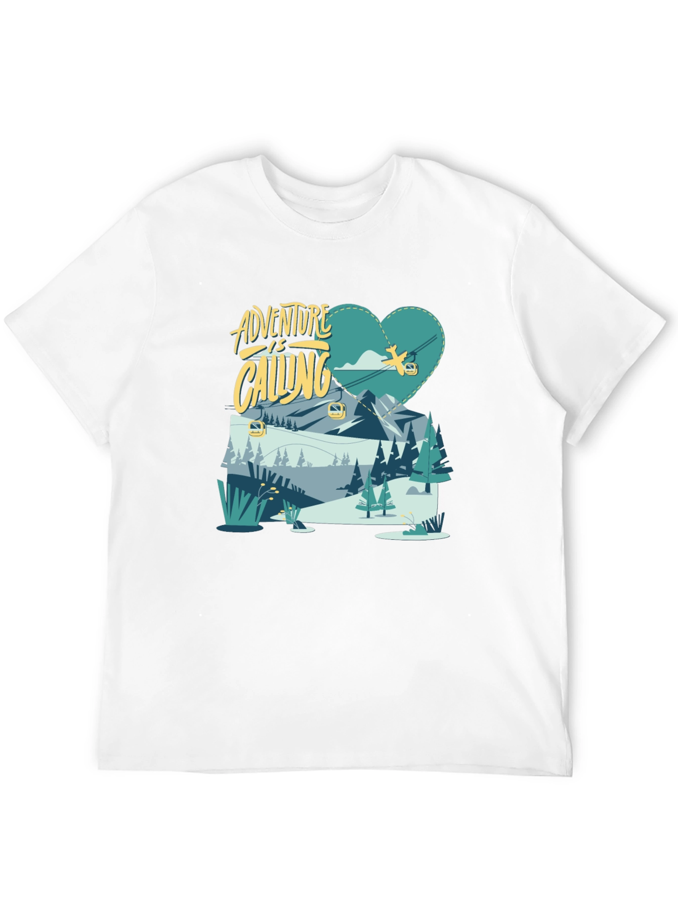 Adventure is Calling Graphic Tee - Black Cotton